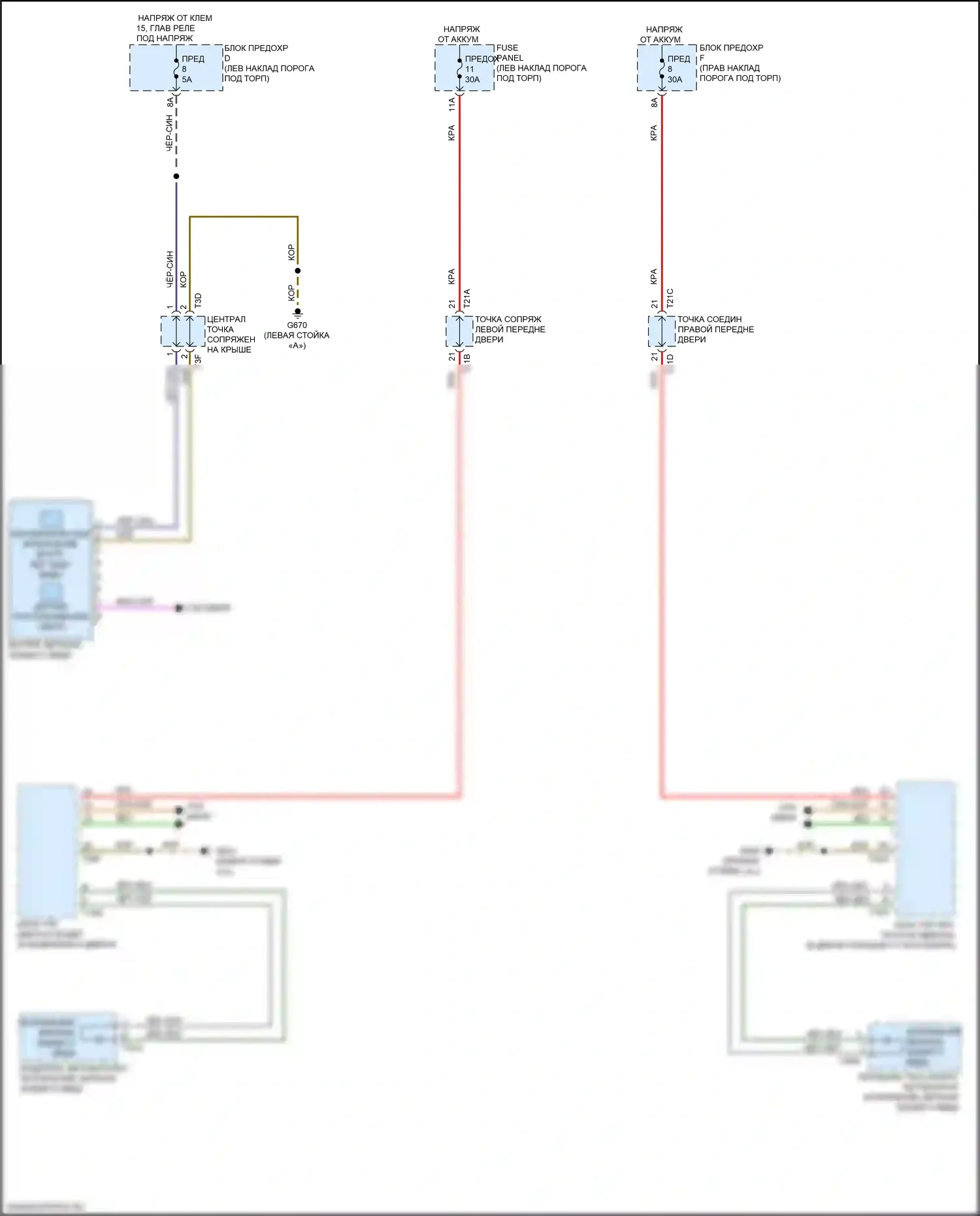 e-tron GT Audi I (2020-2024): Электросхема управления зеркалами заднего вида 