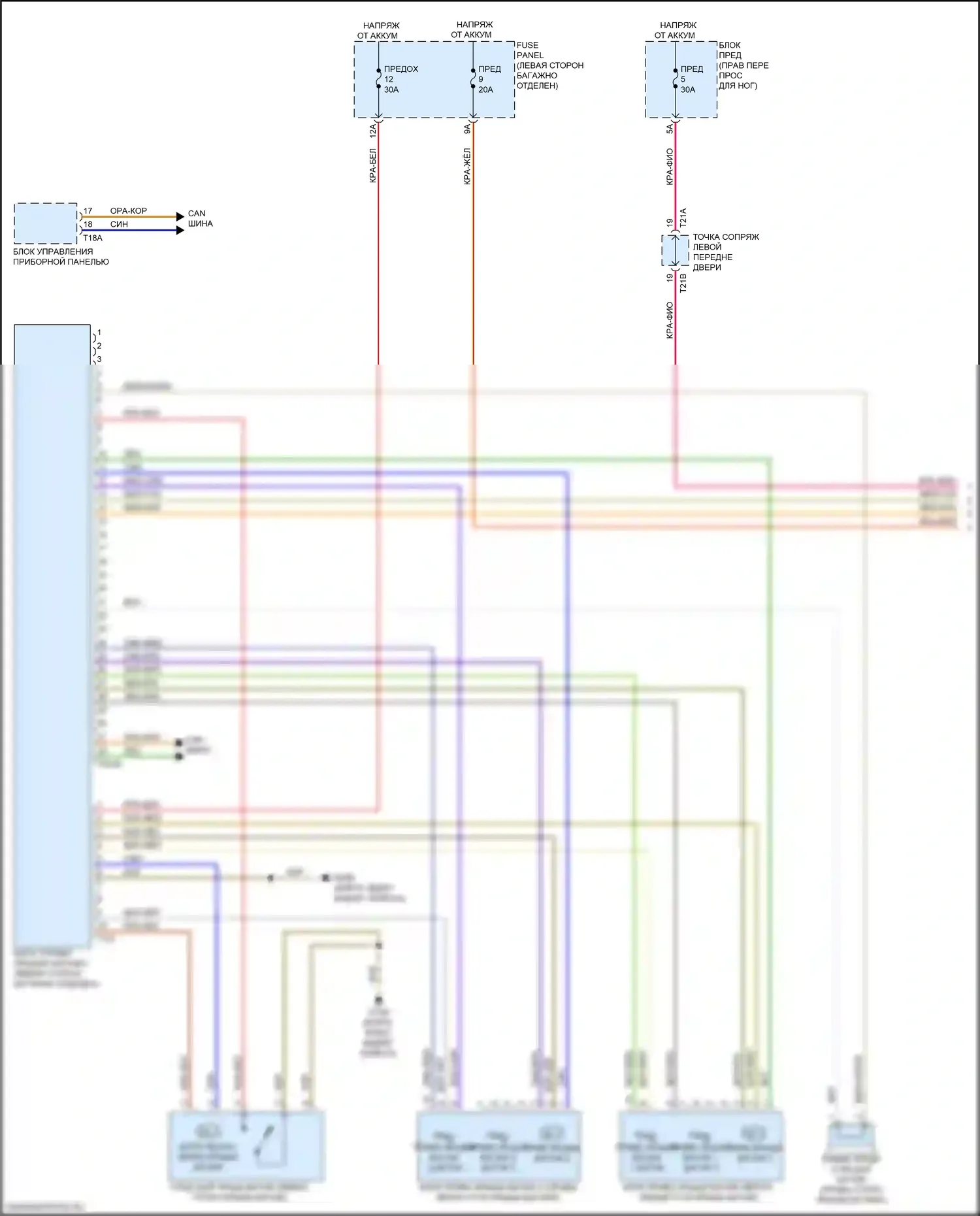 e-tron S Sportback Audi I (2020-2024): Электросхема открытия багажника и лючка топливного бака (1 из 2) 