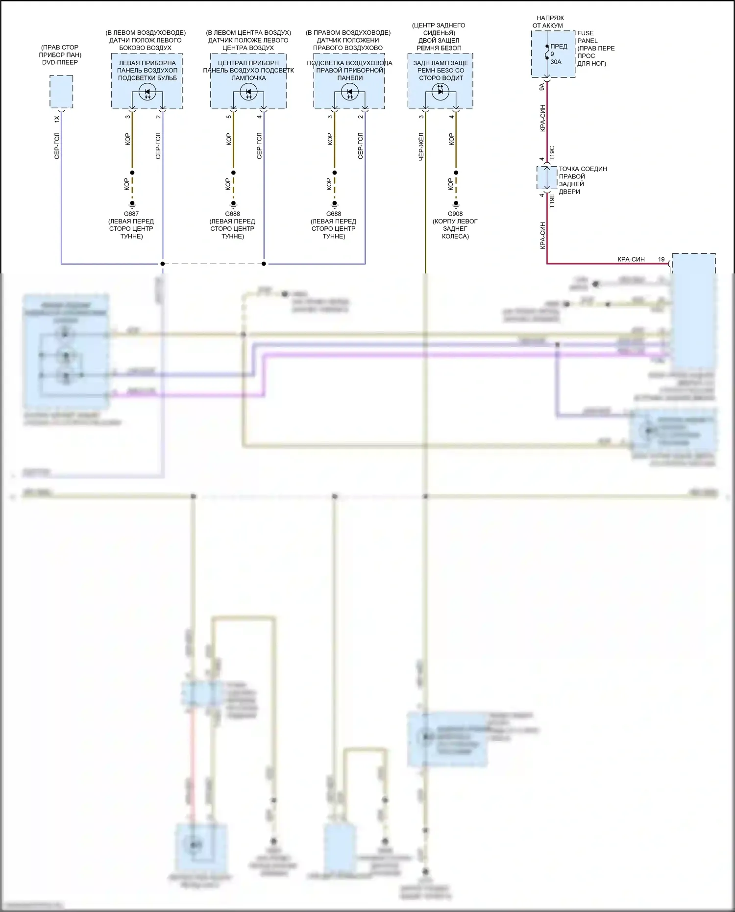 e-tron S Sportback Audi I (2020-2024): Электросхема подсветки приборной панели (2 из 3) 