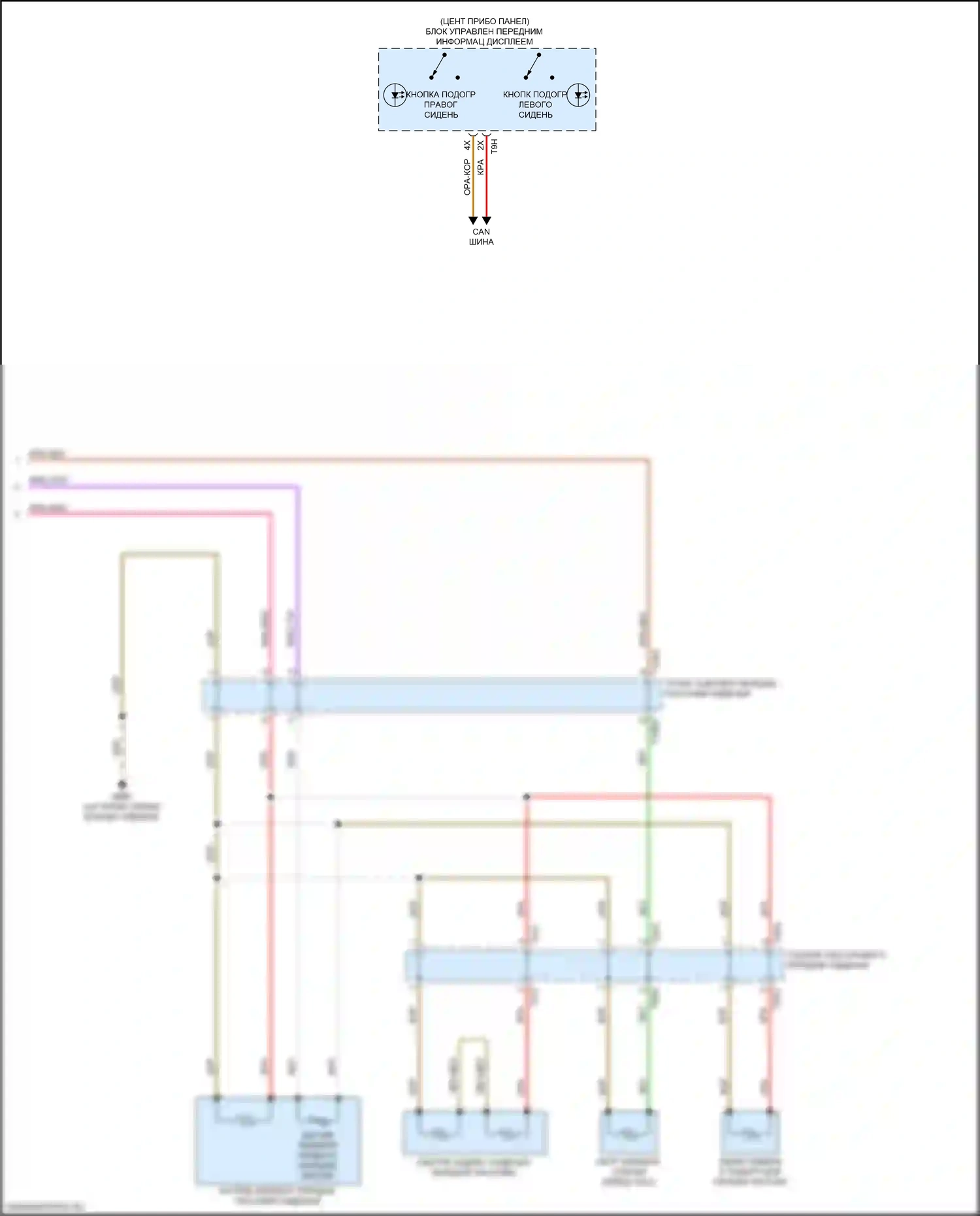 e-tron S Sportback Audi I (2020-2024): Электросхема передних сидений с подогревом, без повышенной безопасности, с комфортными и спортивными сиденьями (2 из 2) 