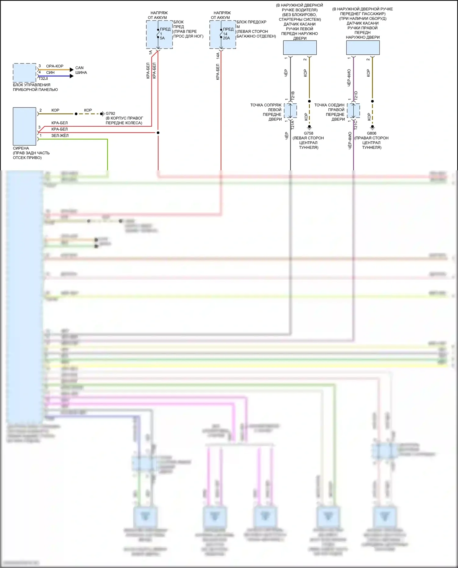 e-tron S Sportback Audi I (2020-2024): Электросхема системы бесключевого доступа (1 из 2) 