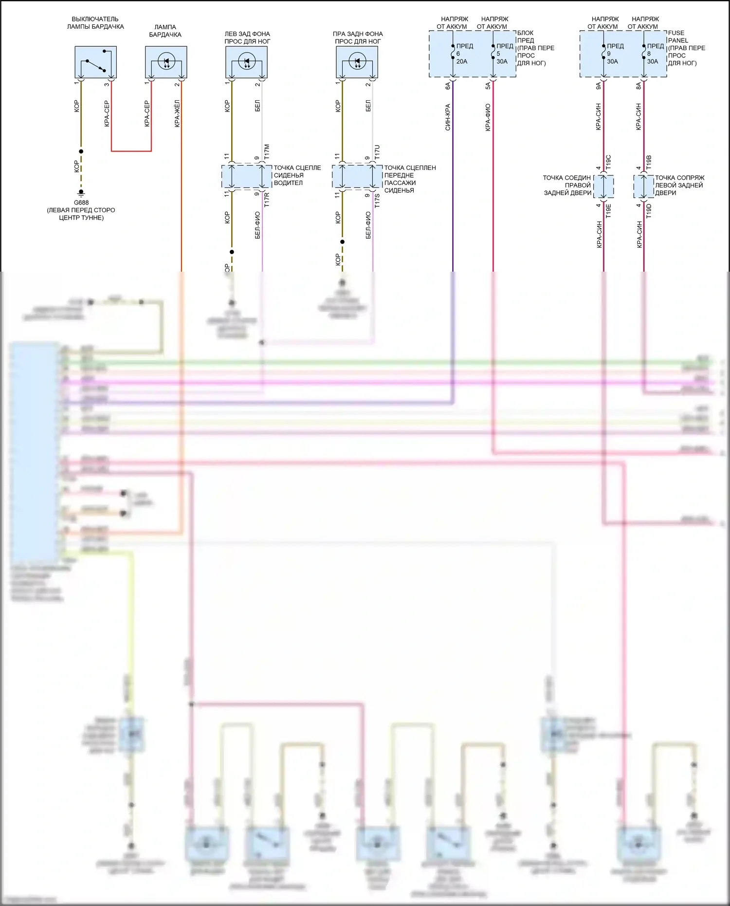 e-tron S Audi I (2020-2024): Электросхема освещения салона (1 из 6) 