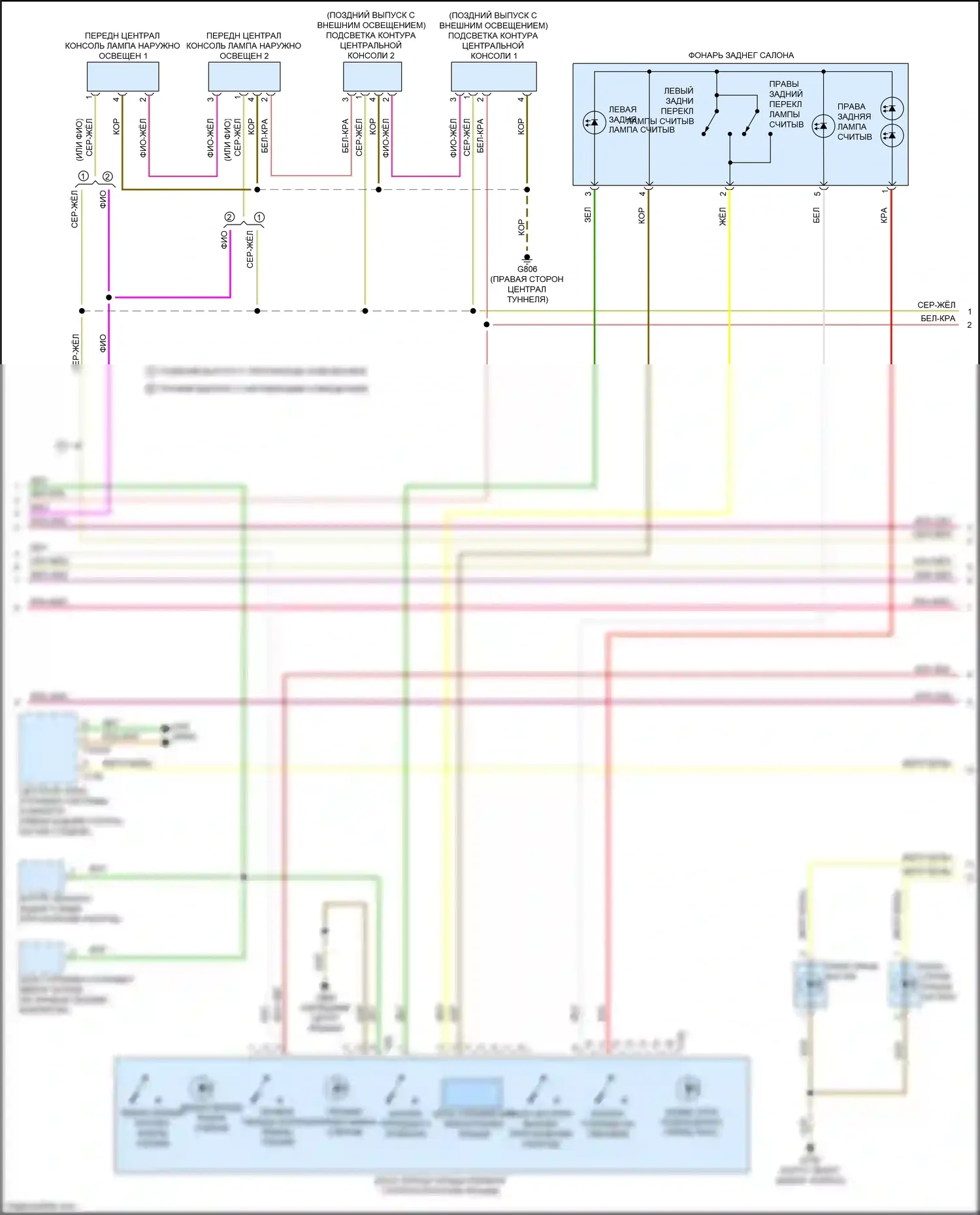 e-tron S Audi I (2020-2024): Электросхема освещения салона (2 из 6) 