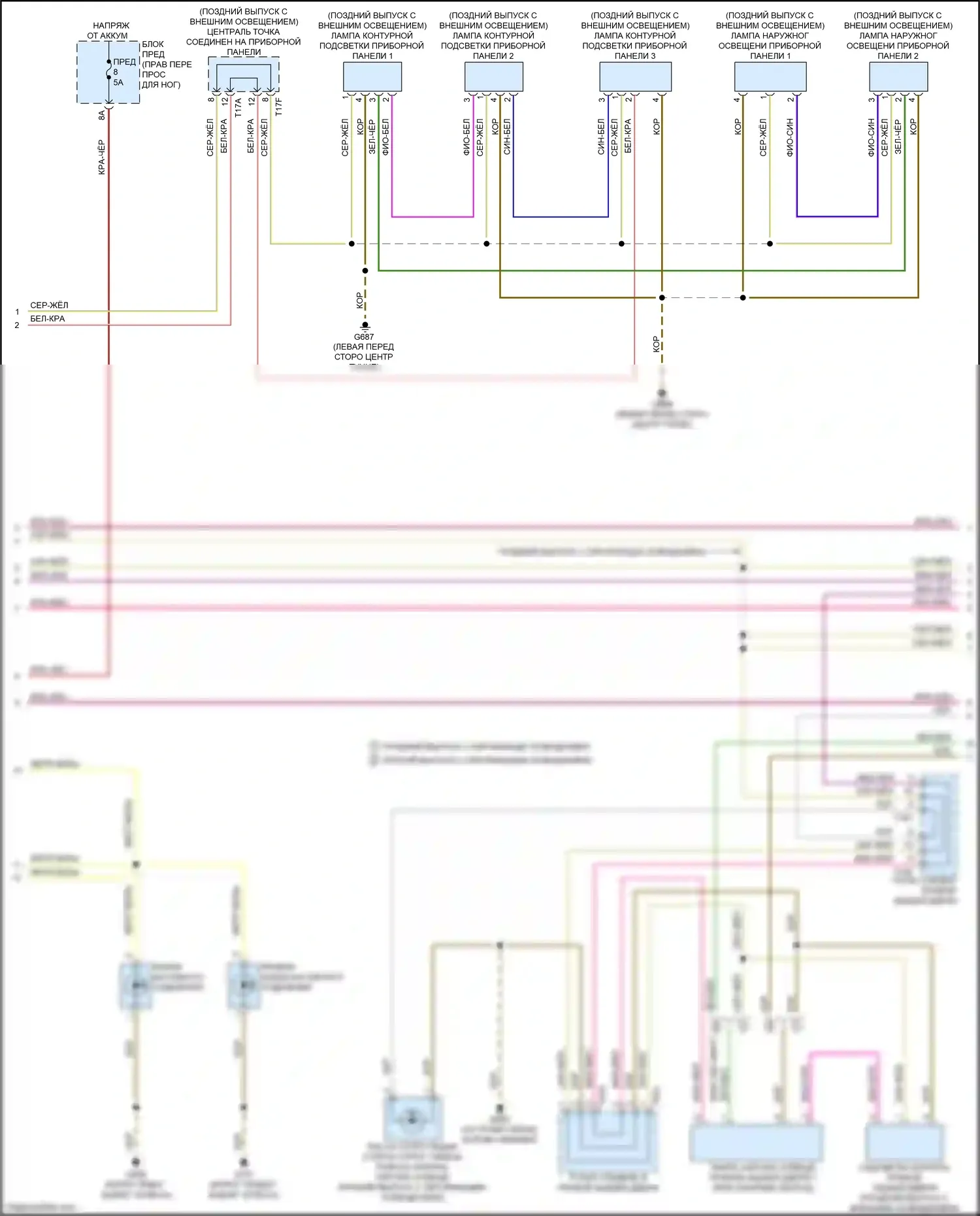 e-tron S Audi I (2020-2024): Электросхема освещения салона (3 из 6) 