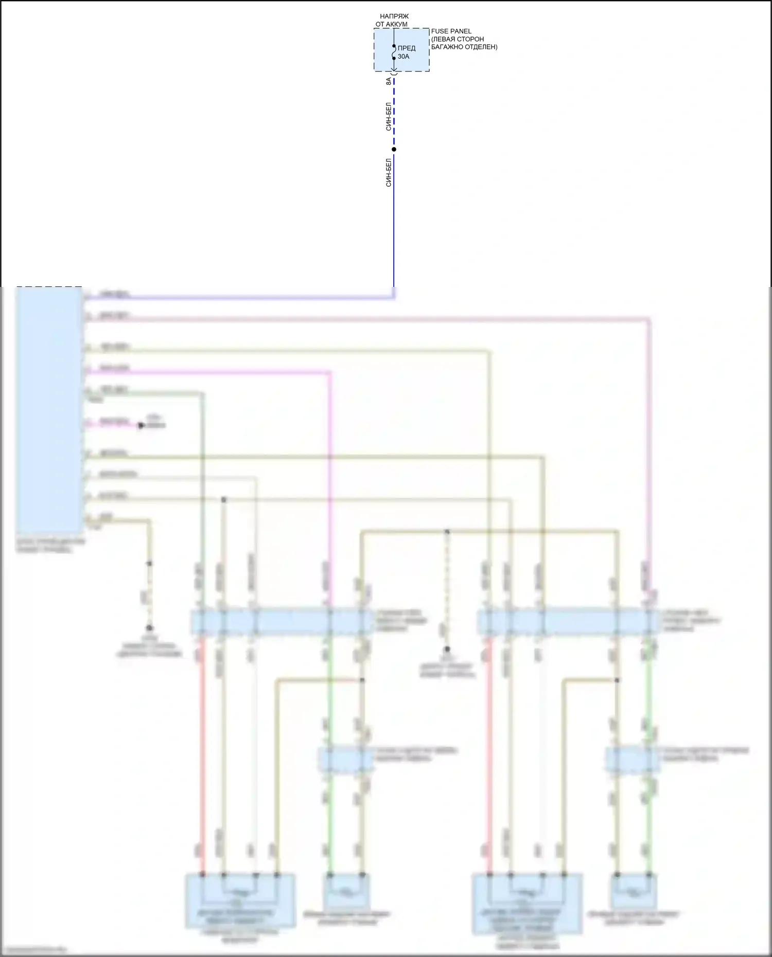 e-tron Sportback Audi I (2019-2024): Электросхема задних обогреваемых сидений 