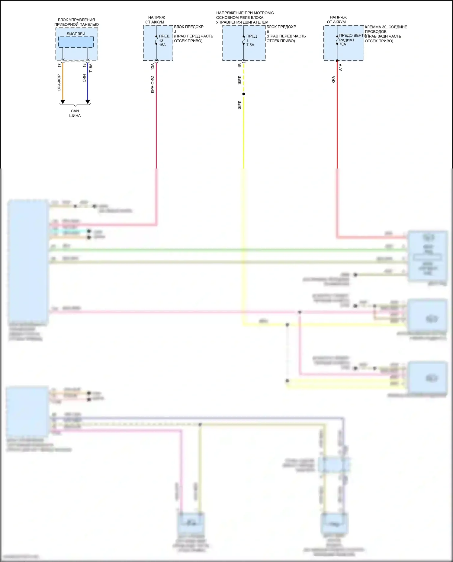 e-tron Sportback Audi I (2019-2024): Электросхема вентилятора охлаждения 