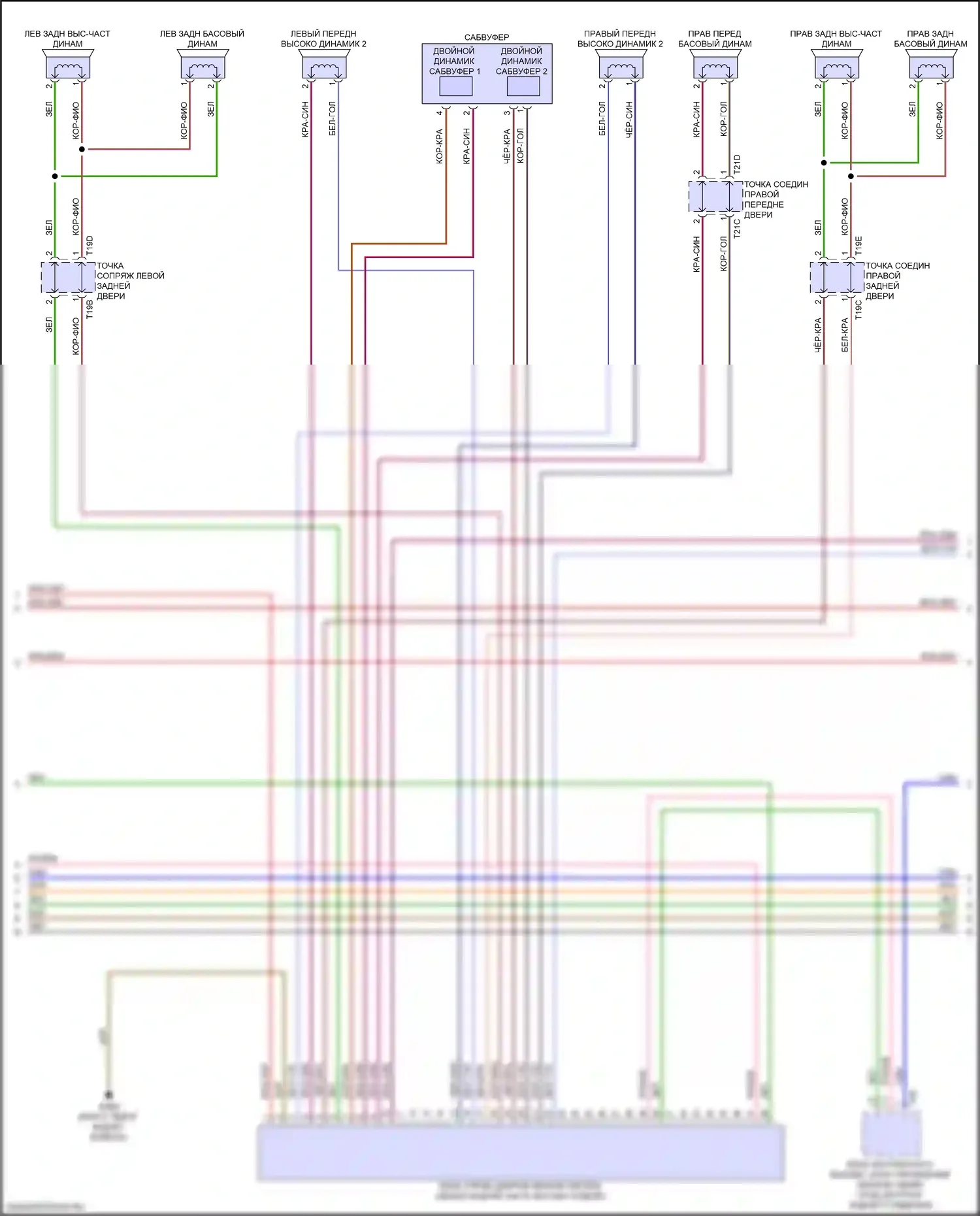 e-tron Audi I (2018-2024): Электросхема магнитолы, с усилителем (2 из 5) 