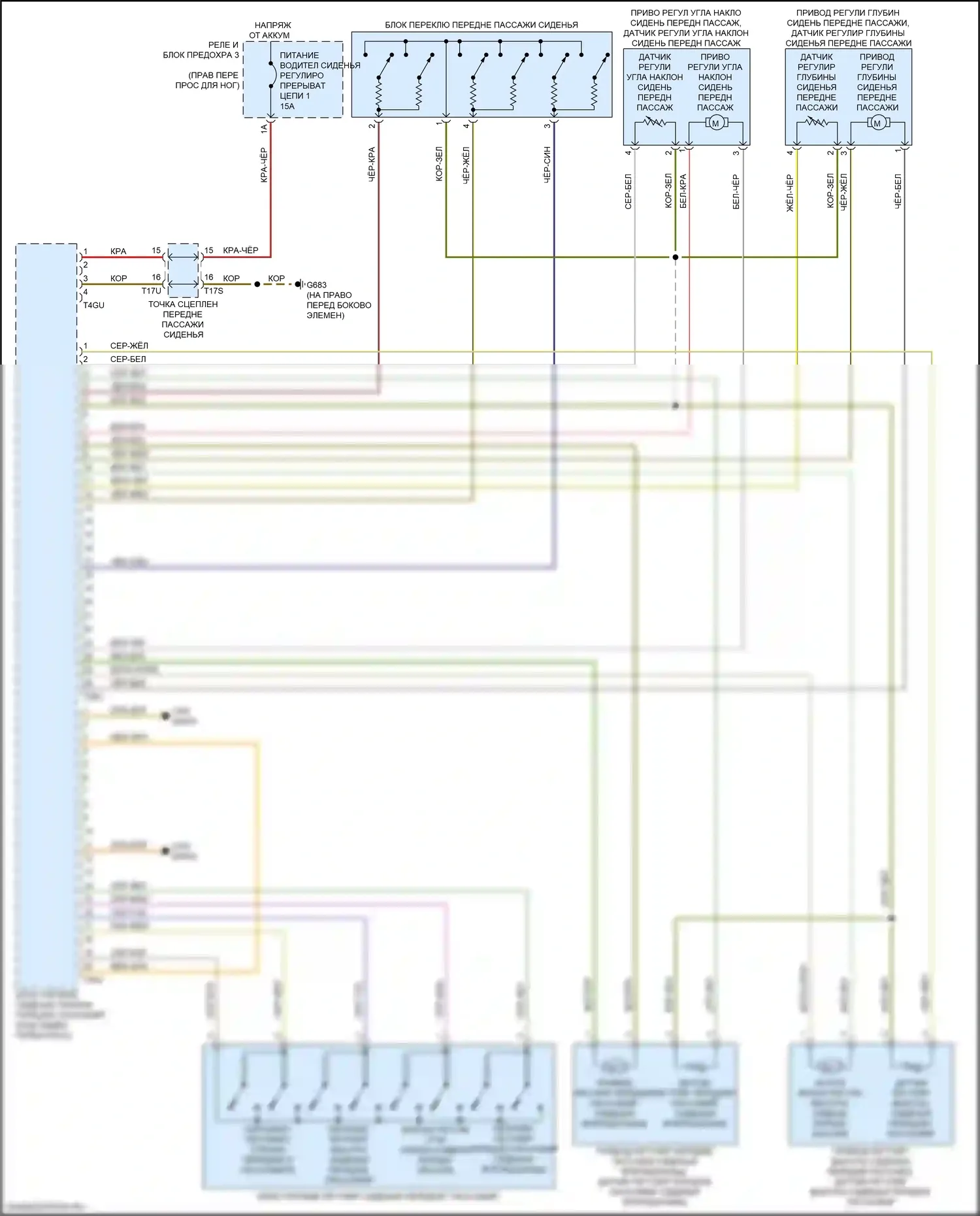 e-tron Audi I (2018-2024): Электросхема сиденья памяти пассажира (1 из 2) 