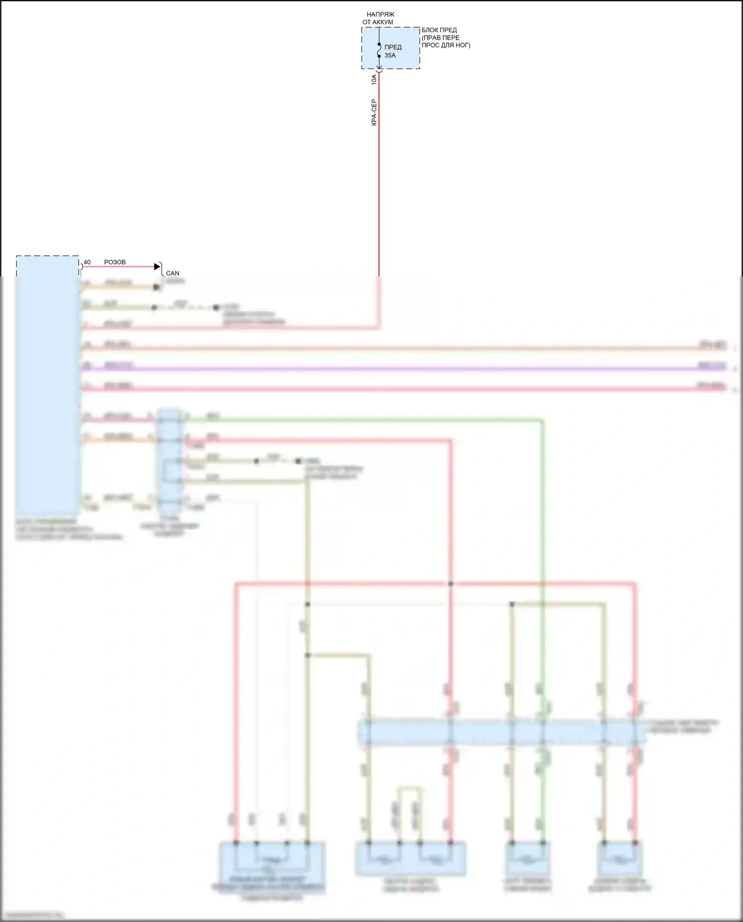 e-tron Audi I (2018-2024): Электросхема передних сидений с подогревом, без повышенной безопасности, с комфортными и спортивными сиденьями (1 из 2) 