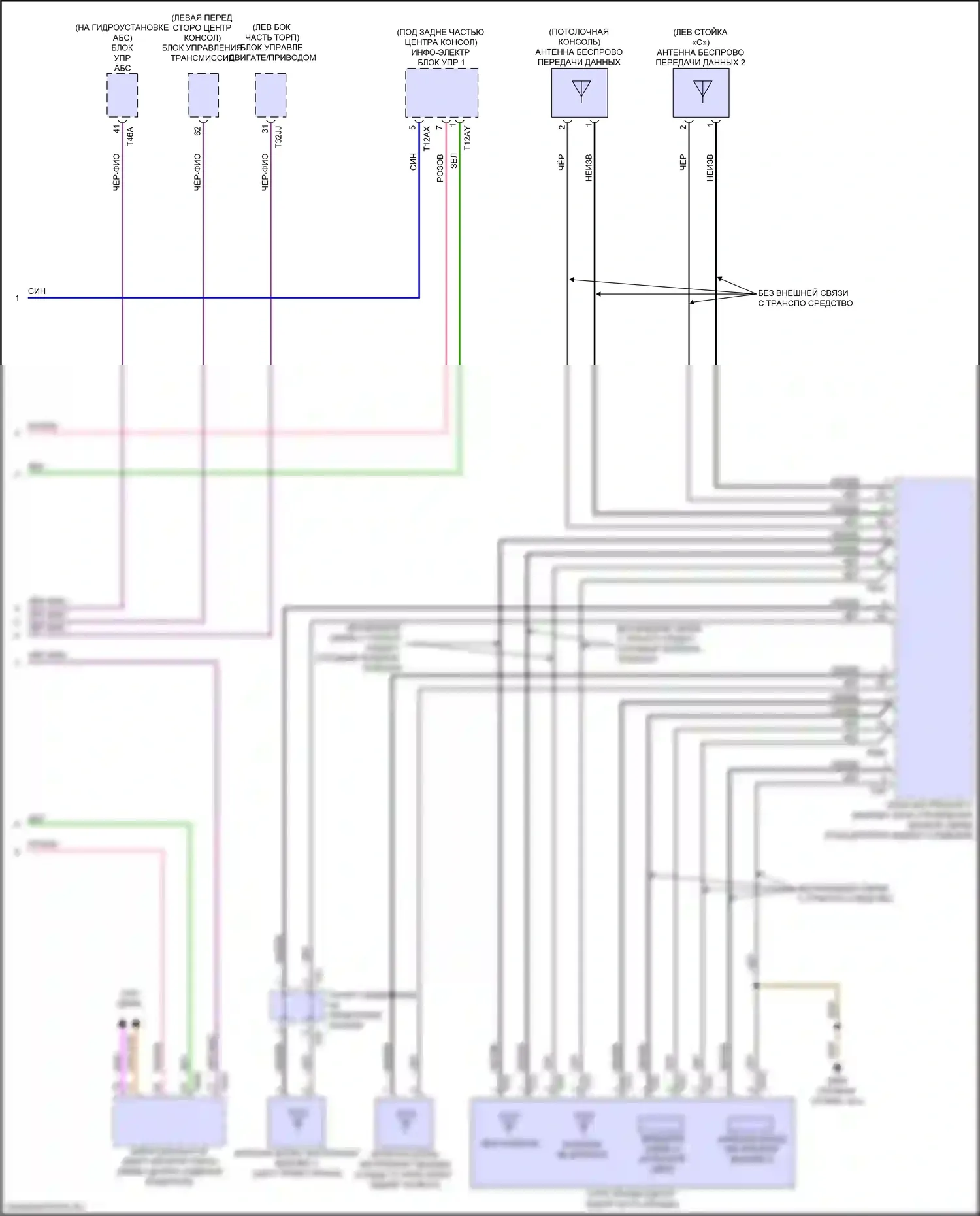 e-tron Audi I (2018-2024): Электросхема экстренного вызова (2 из 2) 