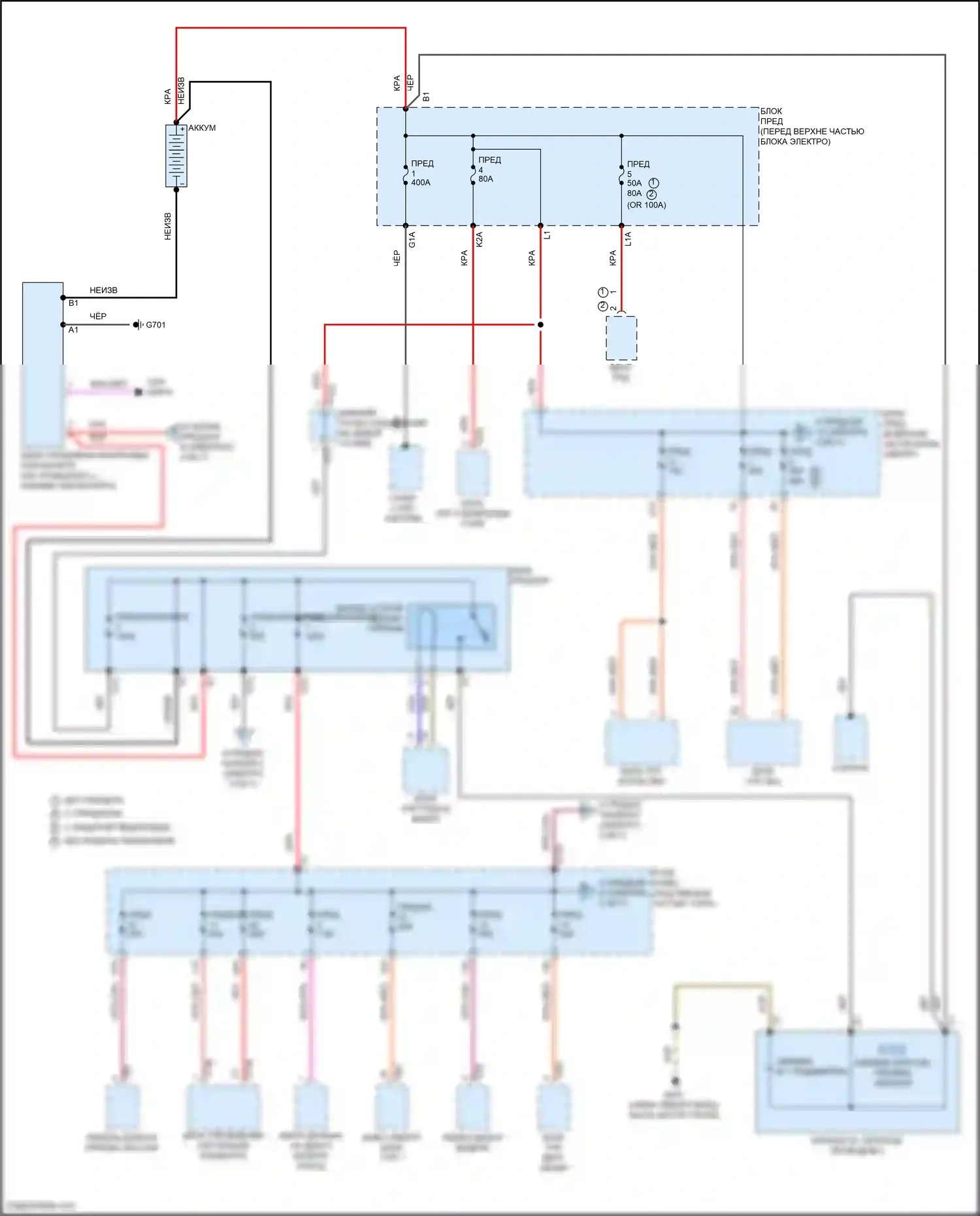 Q3 Audi II (2018-2024): Электросхема блока предохранителей реле (1 из 7) 