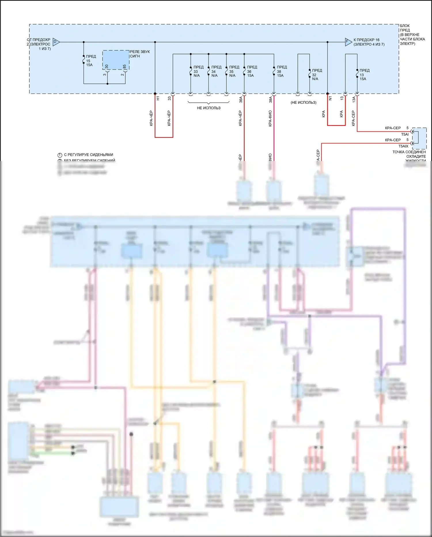 Q3 Audi II (2018-2024): Электросхема блока предохранителей реле (2 из 7) 