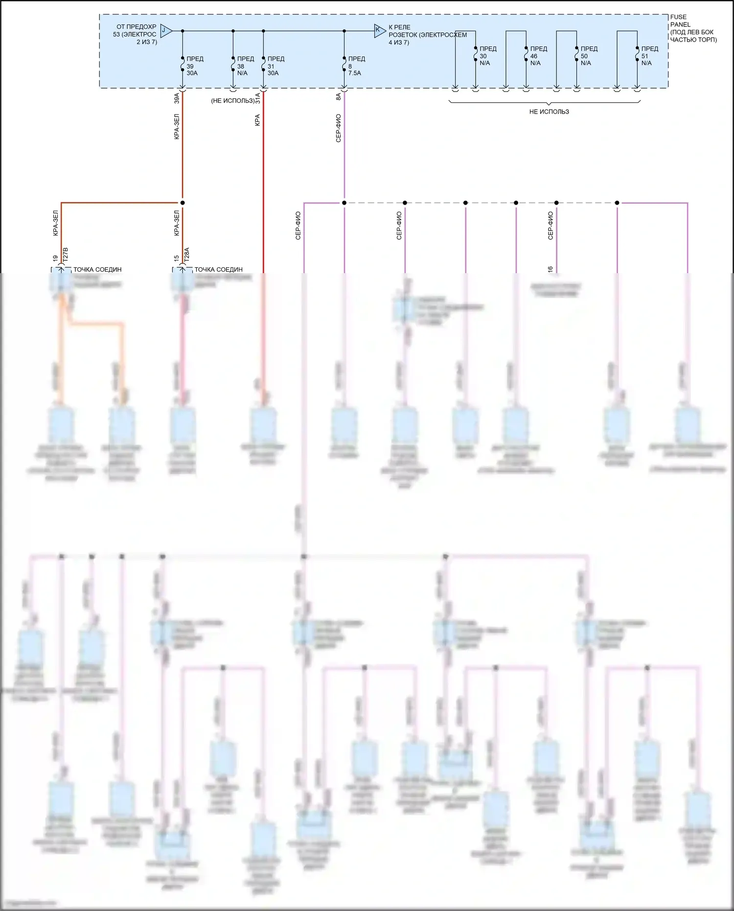 Q3 Audi II (2018-2024): Электросхема блока предохранителей реле (3 из 7) 