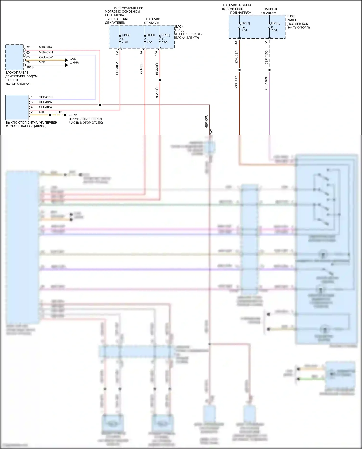 Q3 Audi II (2018-2024): Электросхема растормаживания стояночного тормоза 