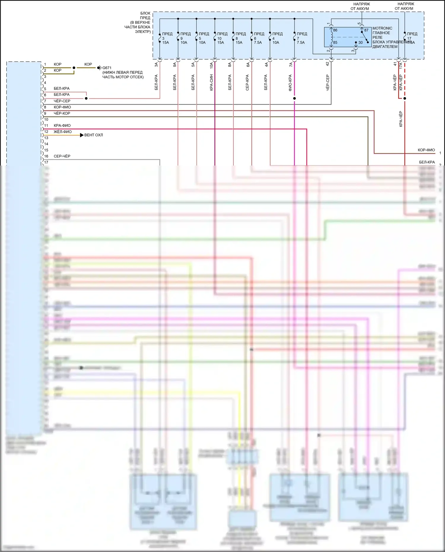 Q3 Audi II (2018-2024): Электросхема двигателя 2.0л турбо (1 из 7) 