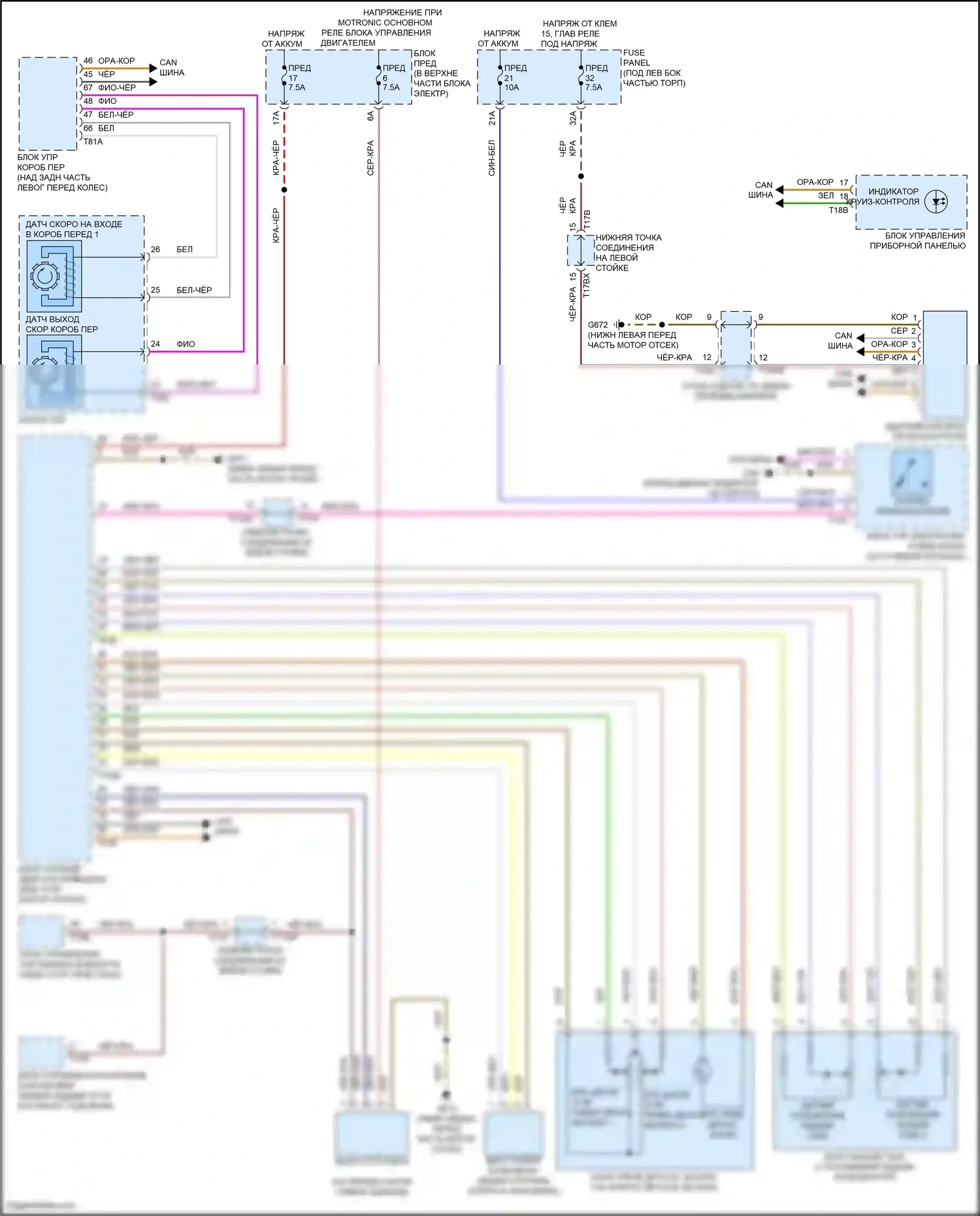 Q3 Audi II (2018-2024): Электросхема круиз-контроля 