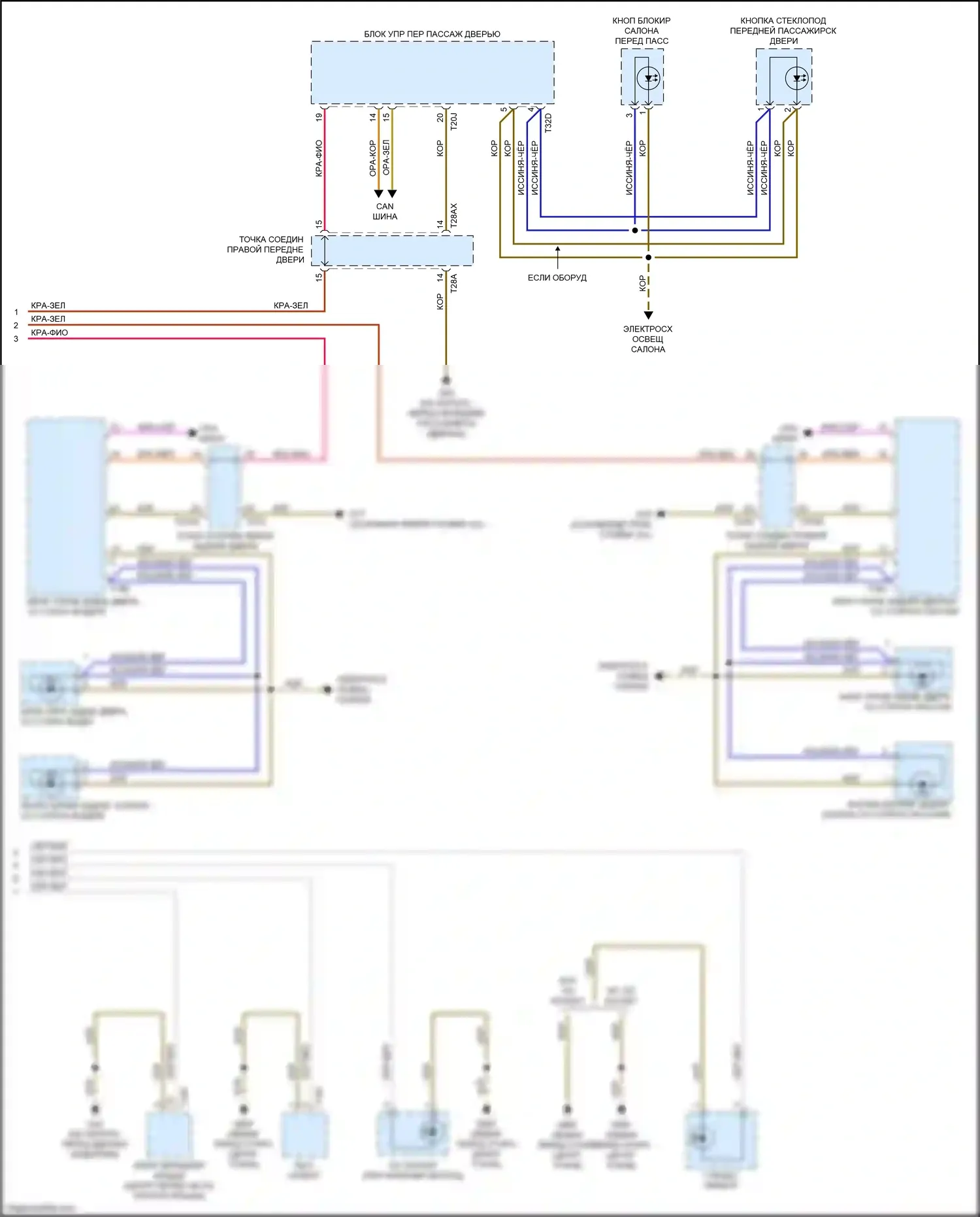Q3 Audi II (2018-2024): Электросхема подсветки приборной панели (2 из 2) 