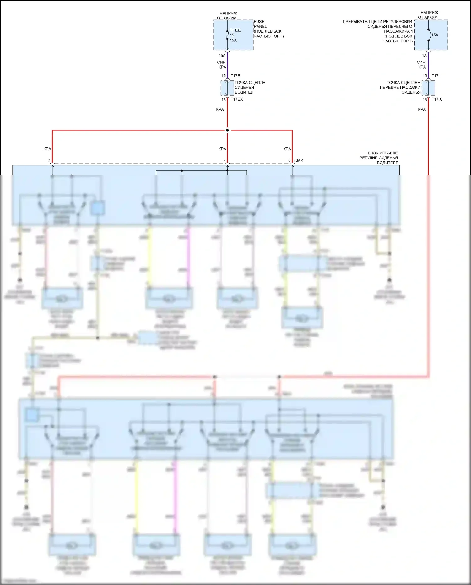 Q3 Audi II (2018-2024): Электросхема сидений 