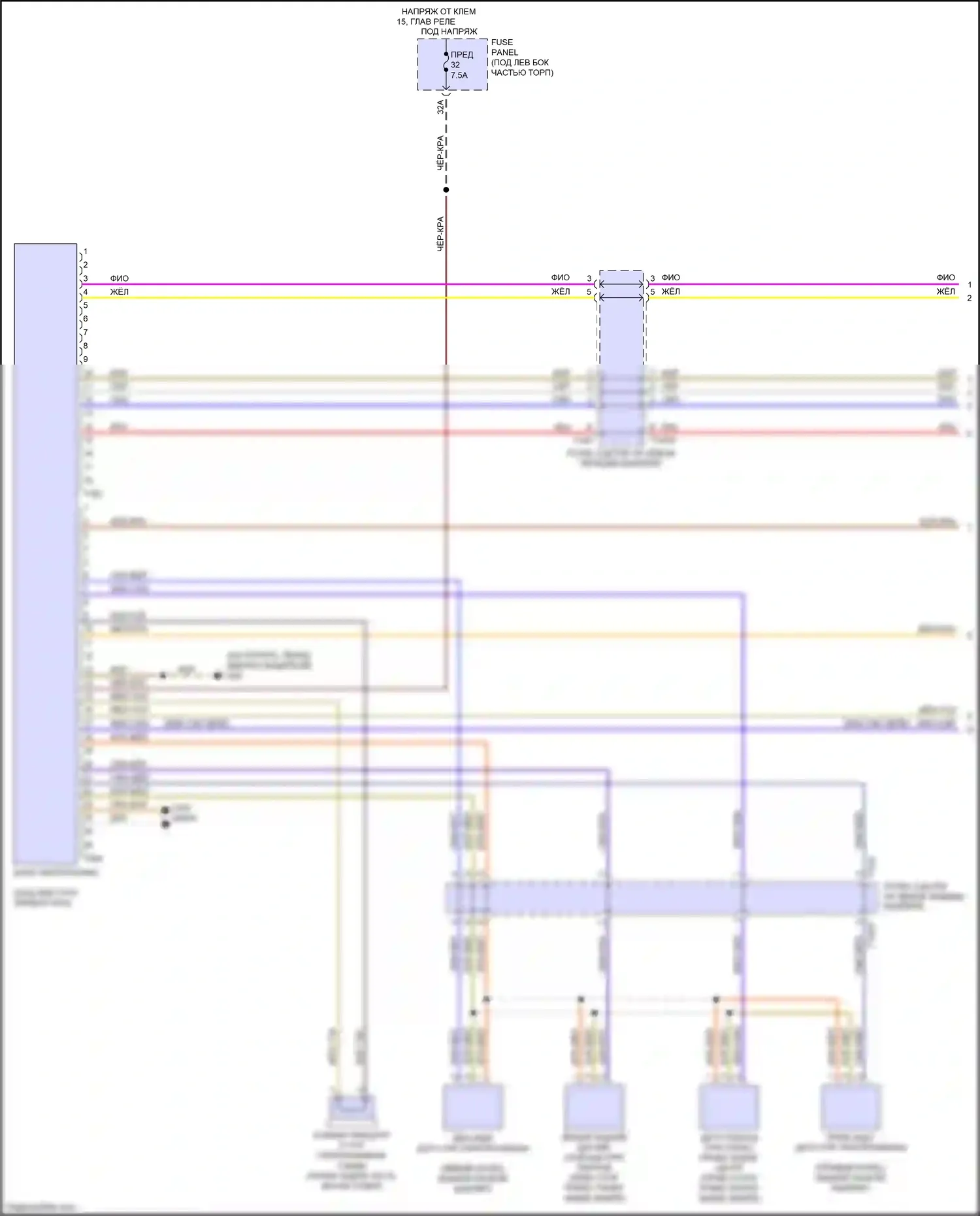Q3 Audi II (2018-2024): Электросхема парктроника, без параллельной парковки (1 из 2) 