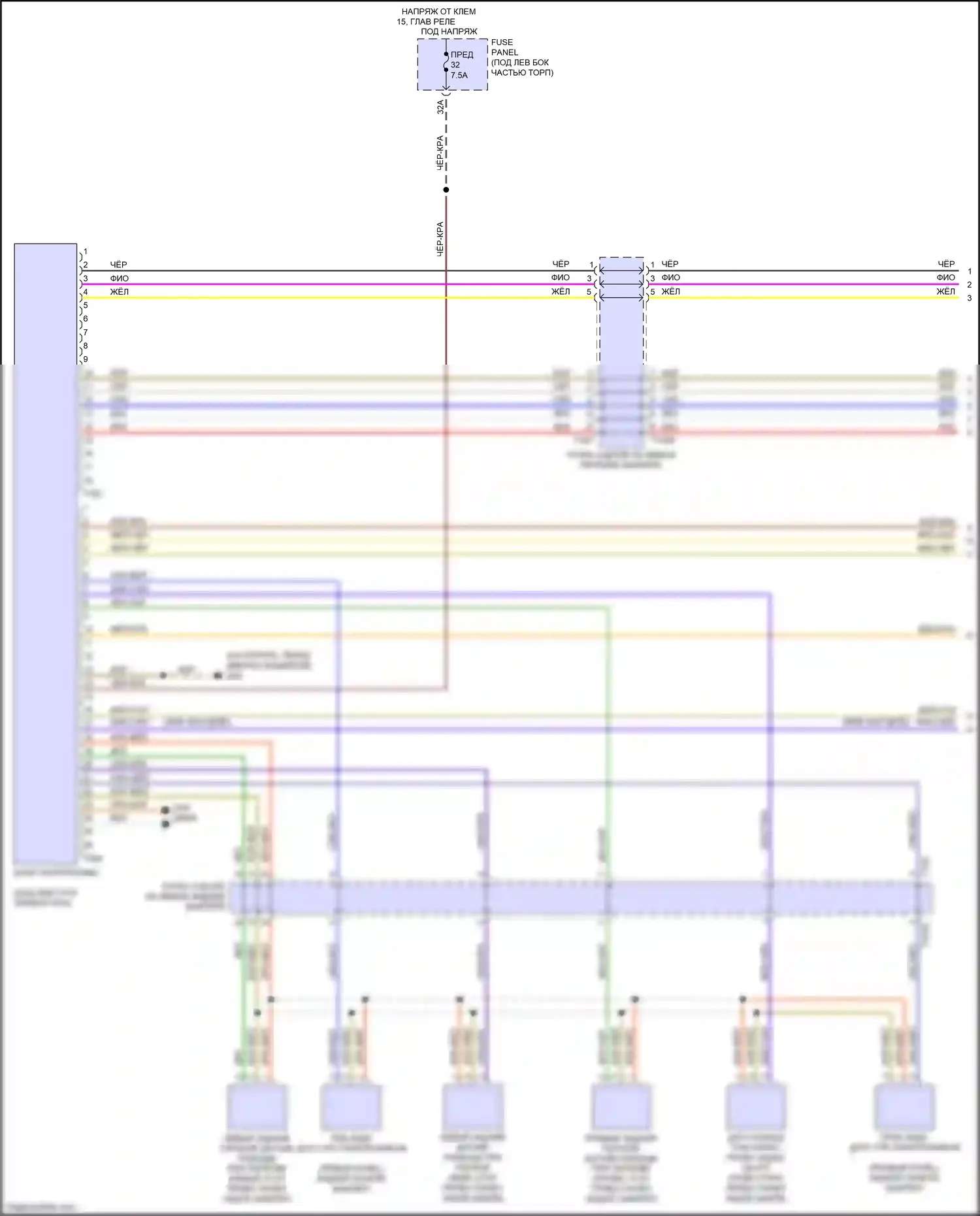 Q3 Audi II (2018-2024): Электросхема парктроника, с параллельной парковкой (1 из 2) 