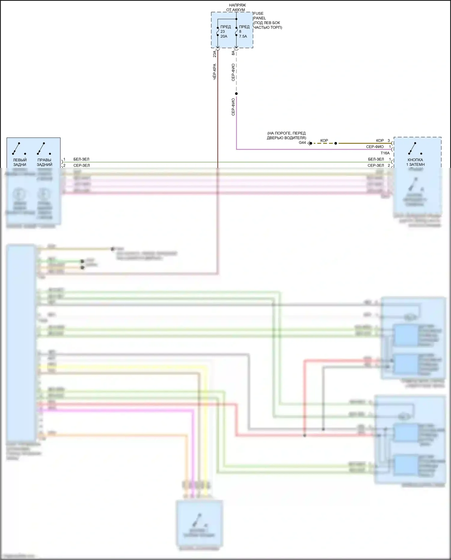 Q3 Audi II (2018-2024): Электросхема складной крыши/люка 