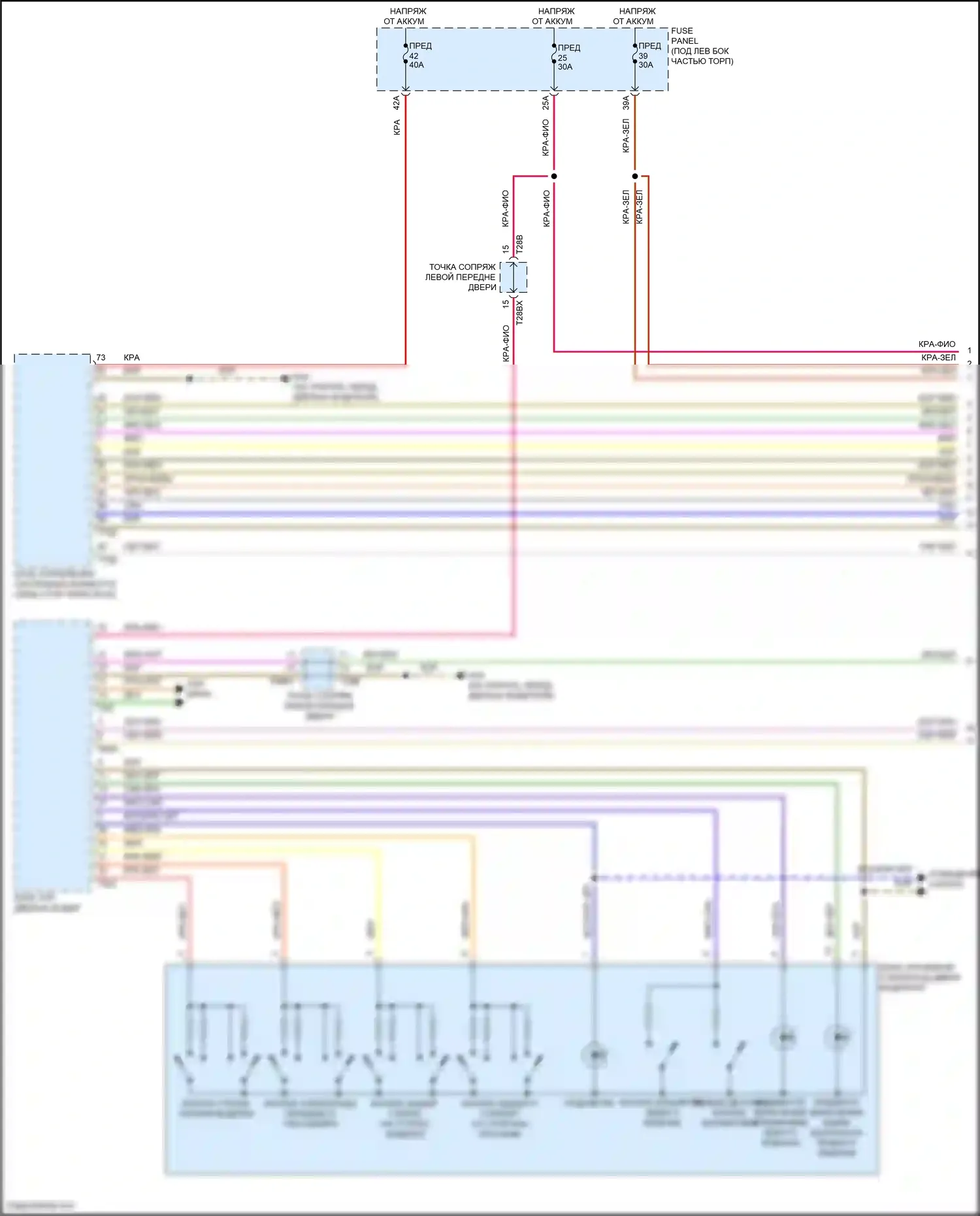 Q3 Audi II (2018-2024): Электросхема стеклоподъемников (1 из 3) 