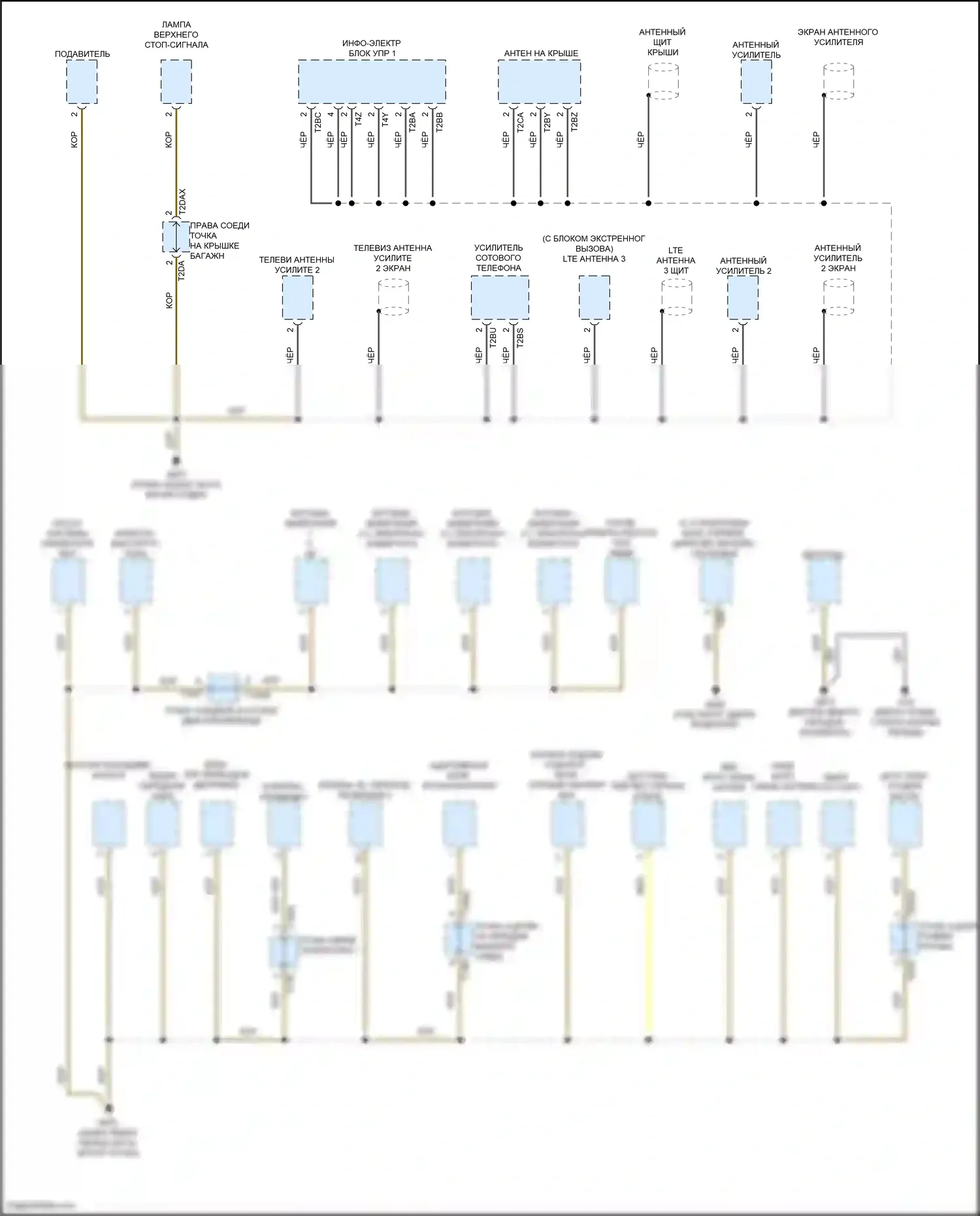 Q3 Audi II (2018-2024): Электросхема разводки массы (2 из 7) 