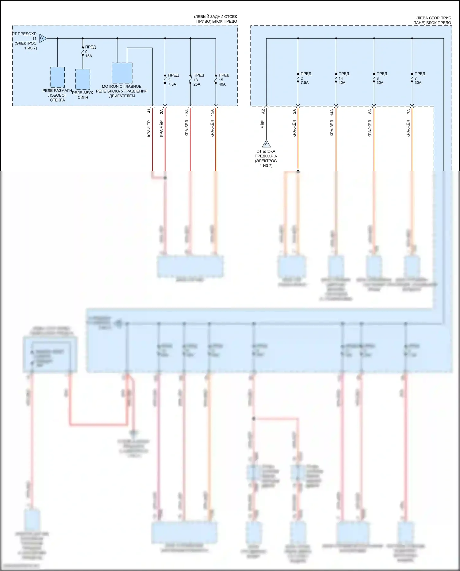 Q4 e-tron Audi I (2021-2024): Электросхема блока предохранителей реле (2 из 7) 