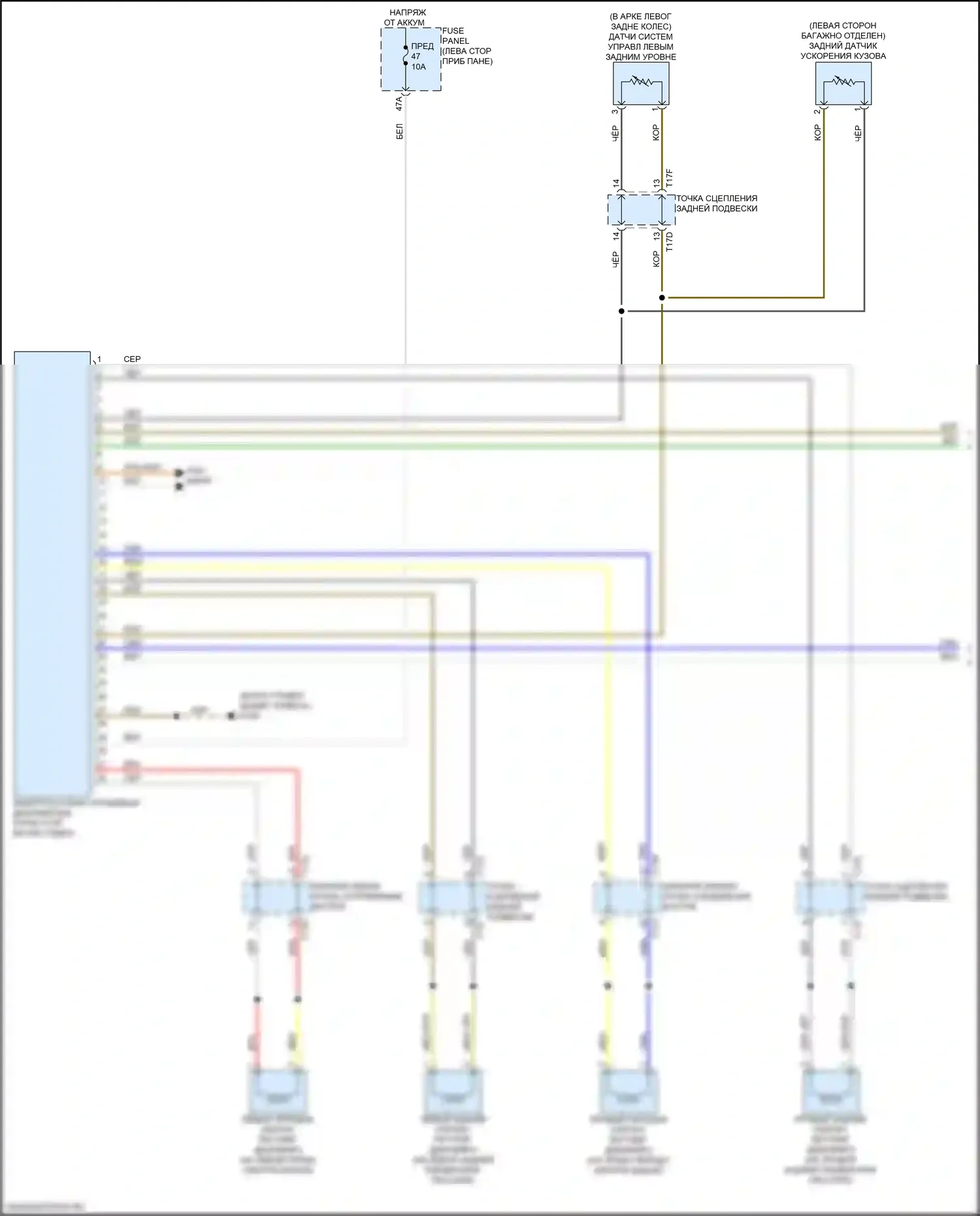 Q4 e-tron Audi I (2021-2024): Электросхема электронной подвески (1 из 2) 