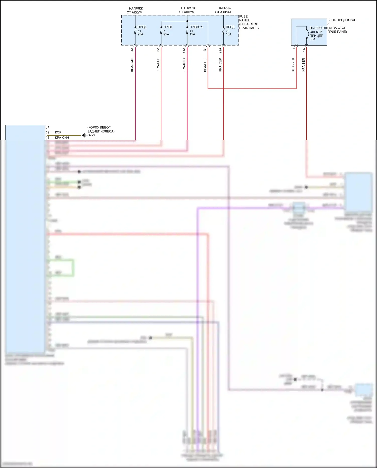 Q4 e-tron Audi I (2021-2024): Электросхема буксировки прицепа 