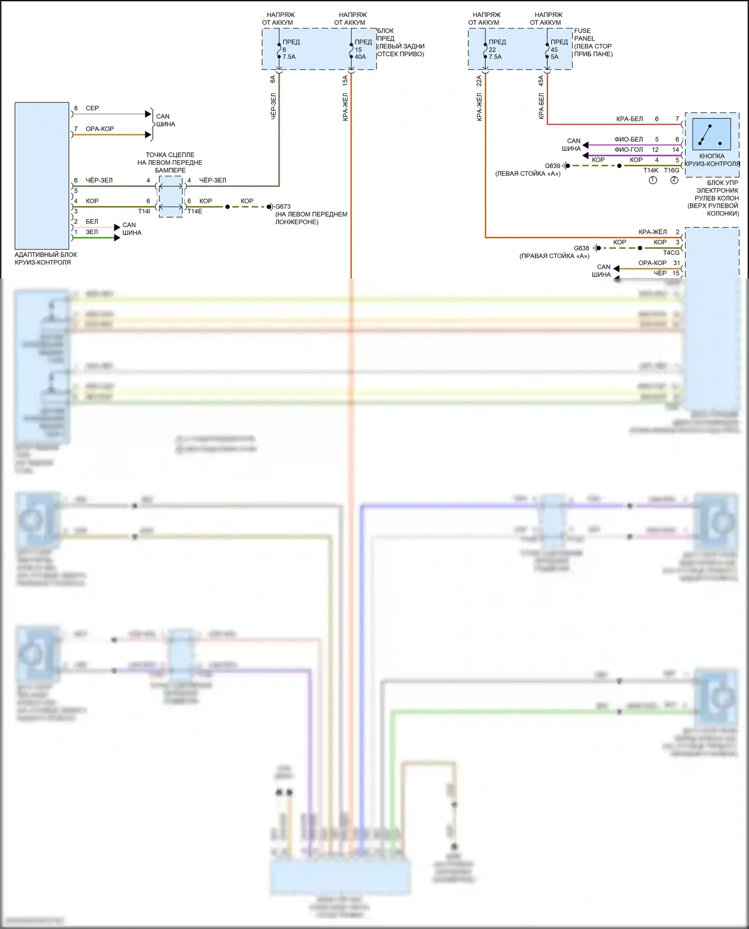 Q4 e-tron Audi I (2021-2024): Электросхема круиз-контроля 