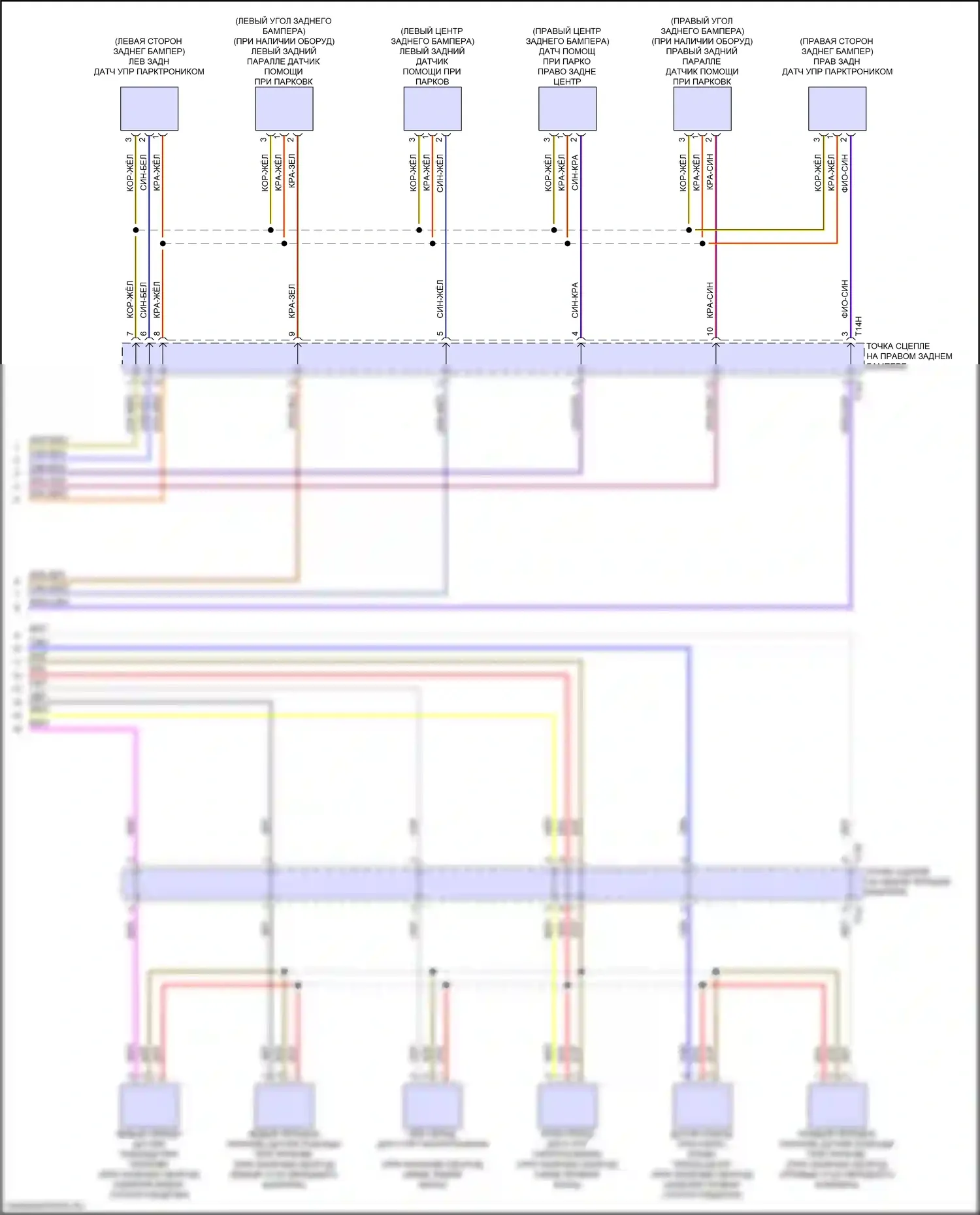 Q4 e-tron Audi I (2021-2024): Электросхема парктроника (2 из 2) 