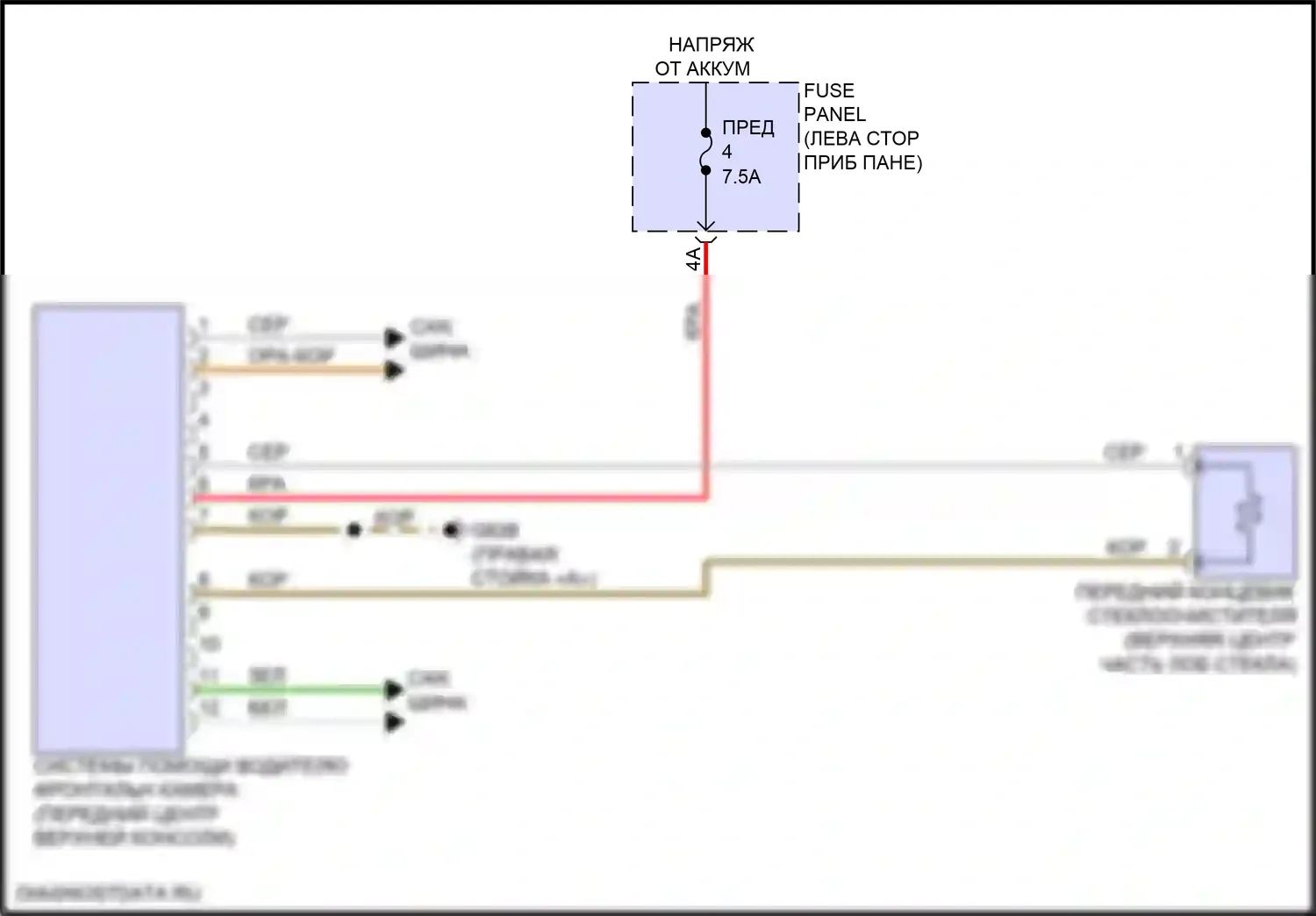 Q4 e-tron Audi I (2021-2024): Электросхема сигнализации о выезде с полосы движения 