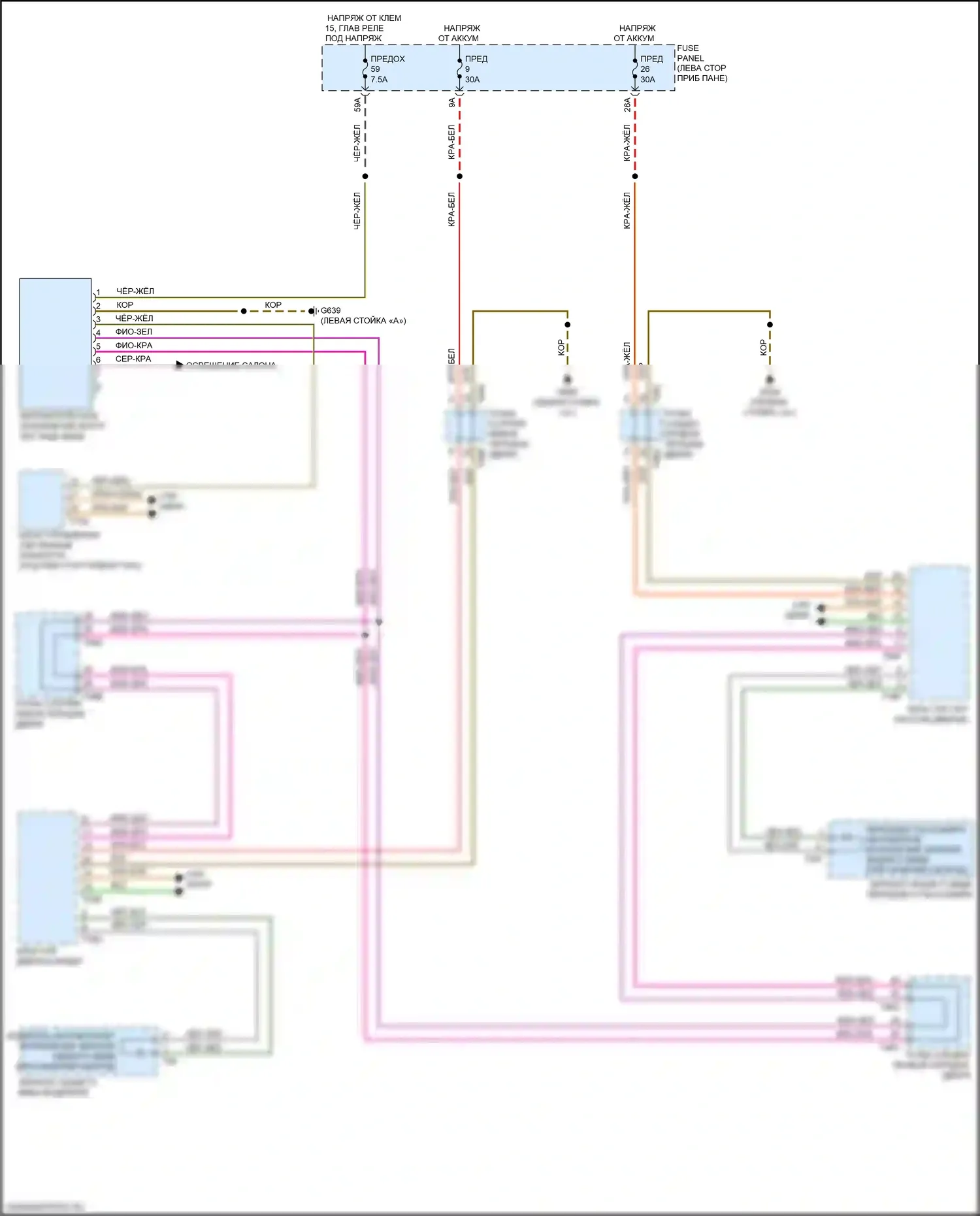 Q4 e-tron Audi I (2021-2024): Электросхема автоматического дневного/ночного зеркала 