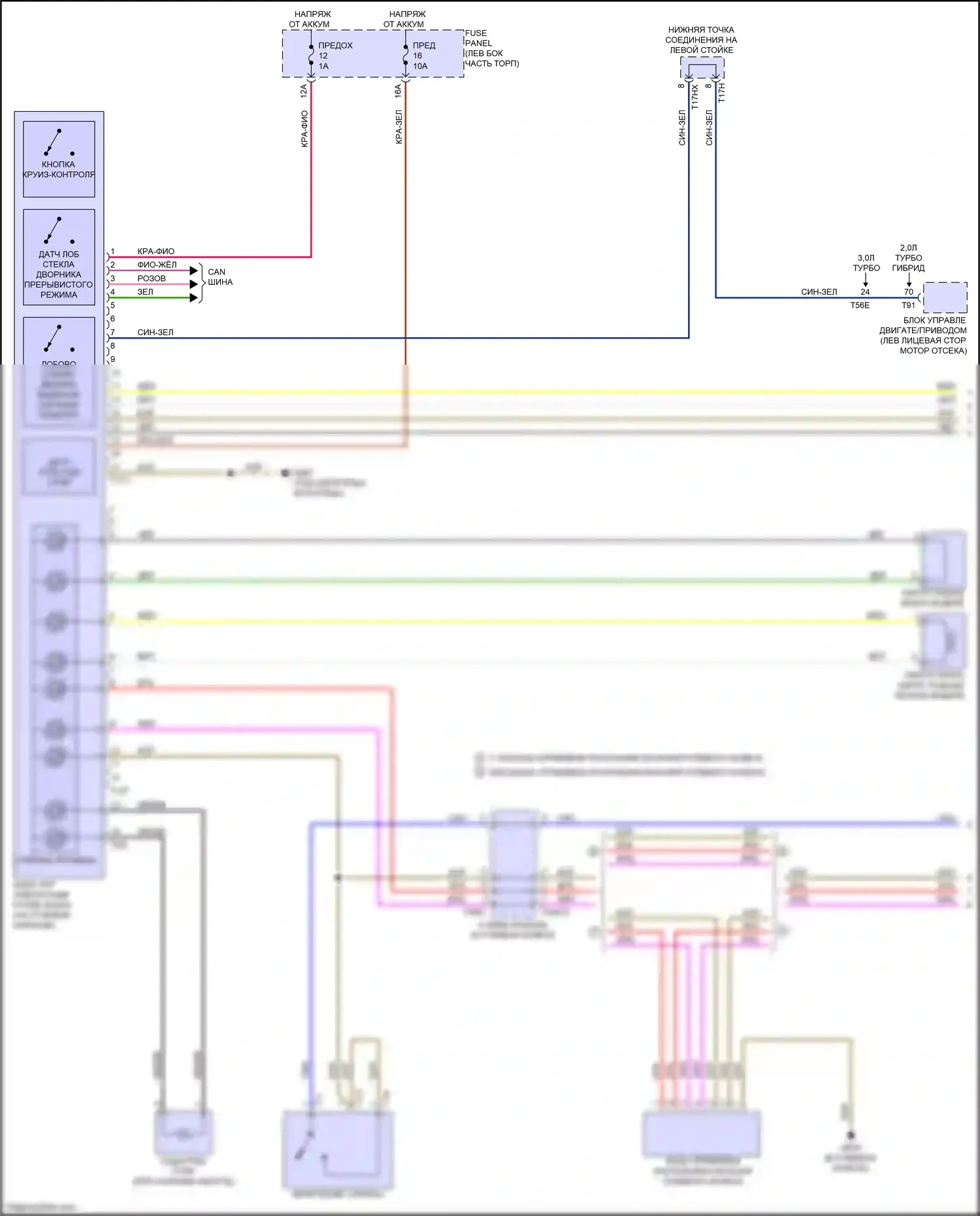 Q5 e-tron Audi I (2022-2024): Электросхема блока управления электронными системами рулевой колонки (1 из 2) 