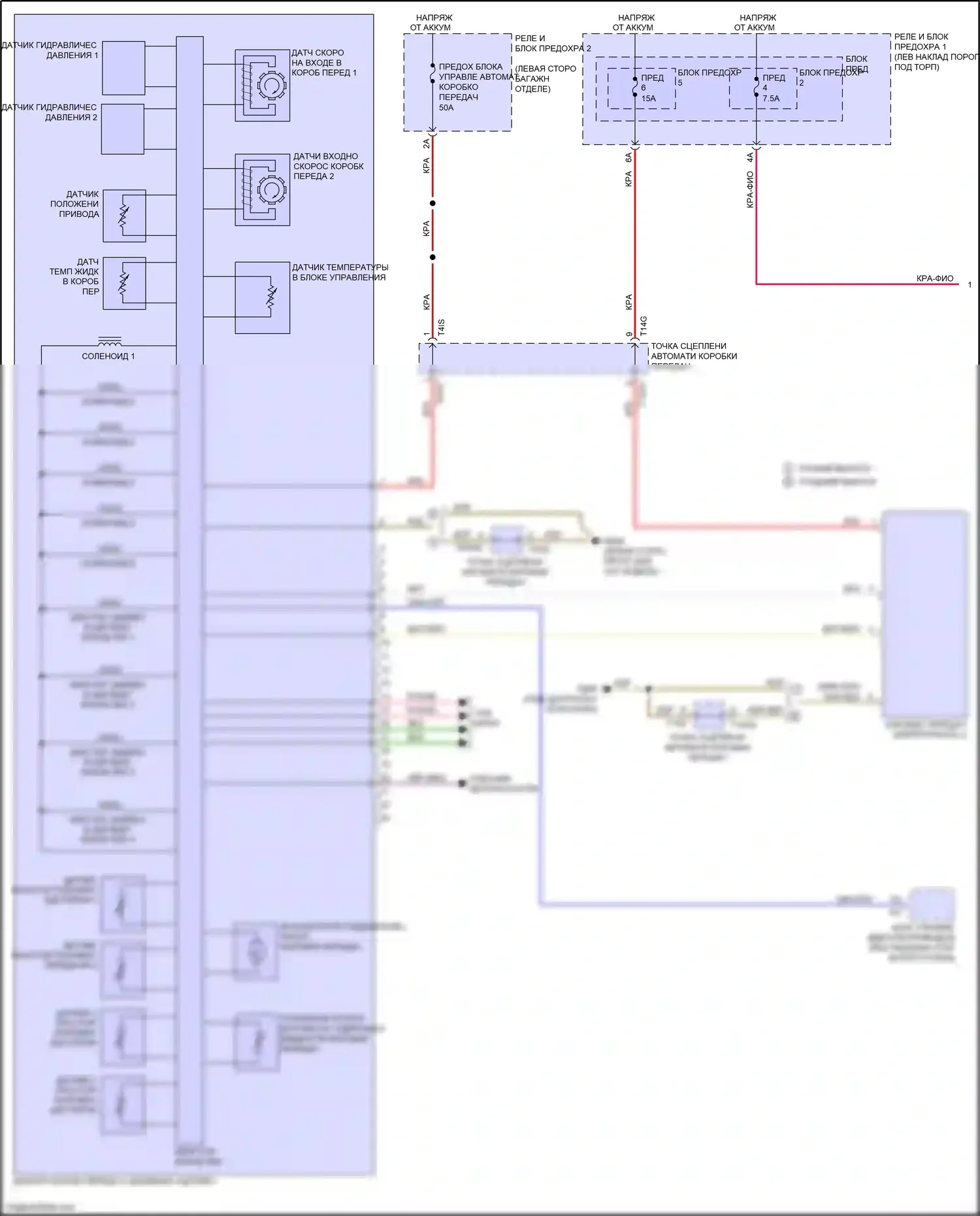 Q5 e-tron Audi I (2022-2024): Электросхема автоматической коробки передач (1 из 2) 