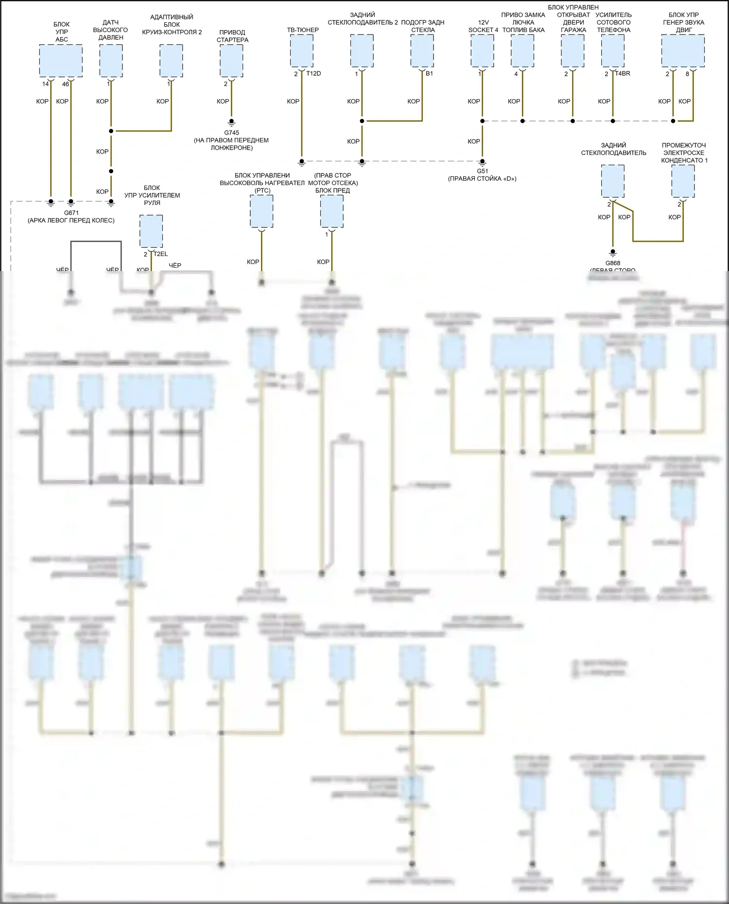 Q5 e-tron Audi I (2022-2024): Электросхема разводки массы (1 из 10) 