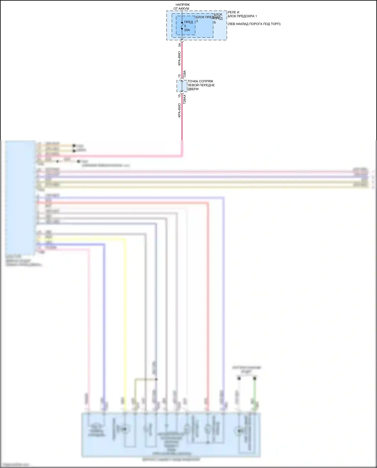 Q5 e-tron Audi I (2022-2024): Управление зеркалами заднего вида электросхема (1 из 2) 