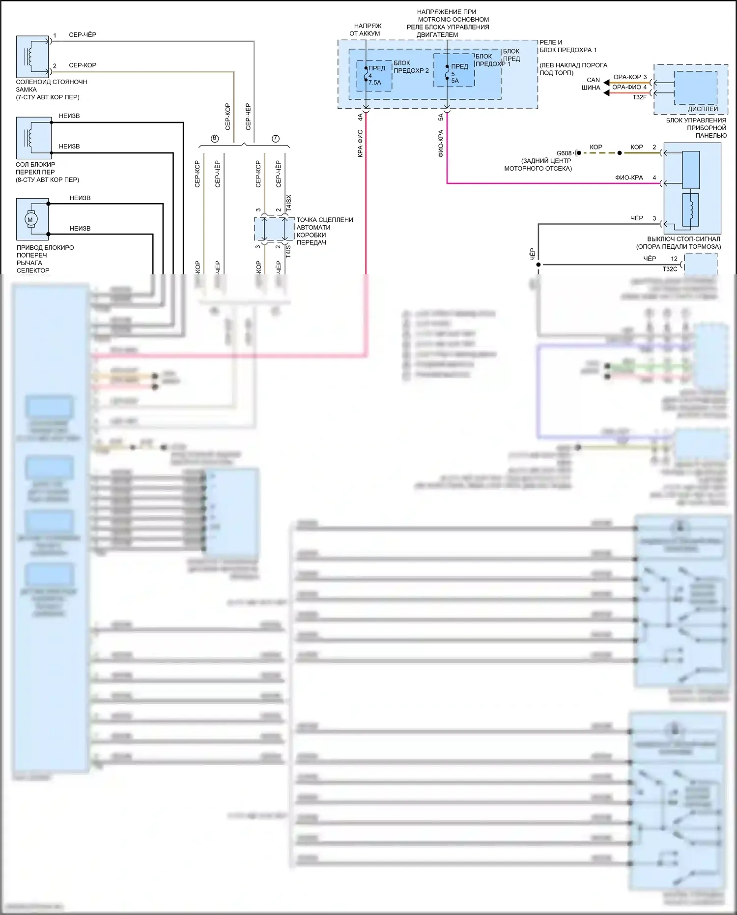 Q5 Sportback Audi FY (2020-2024): Электросхема блокировки селектора 