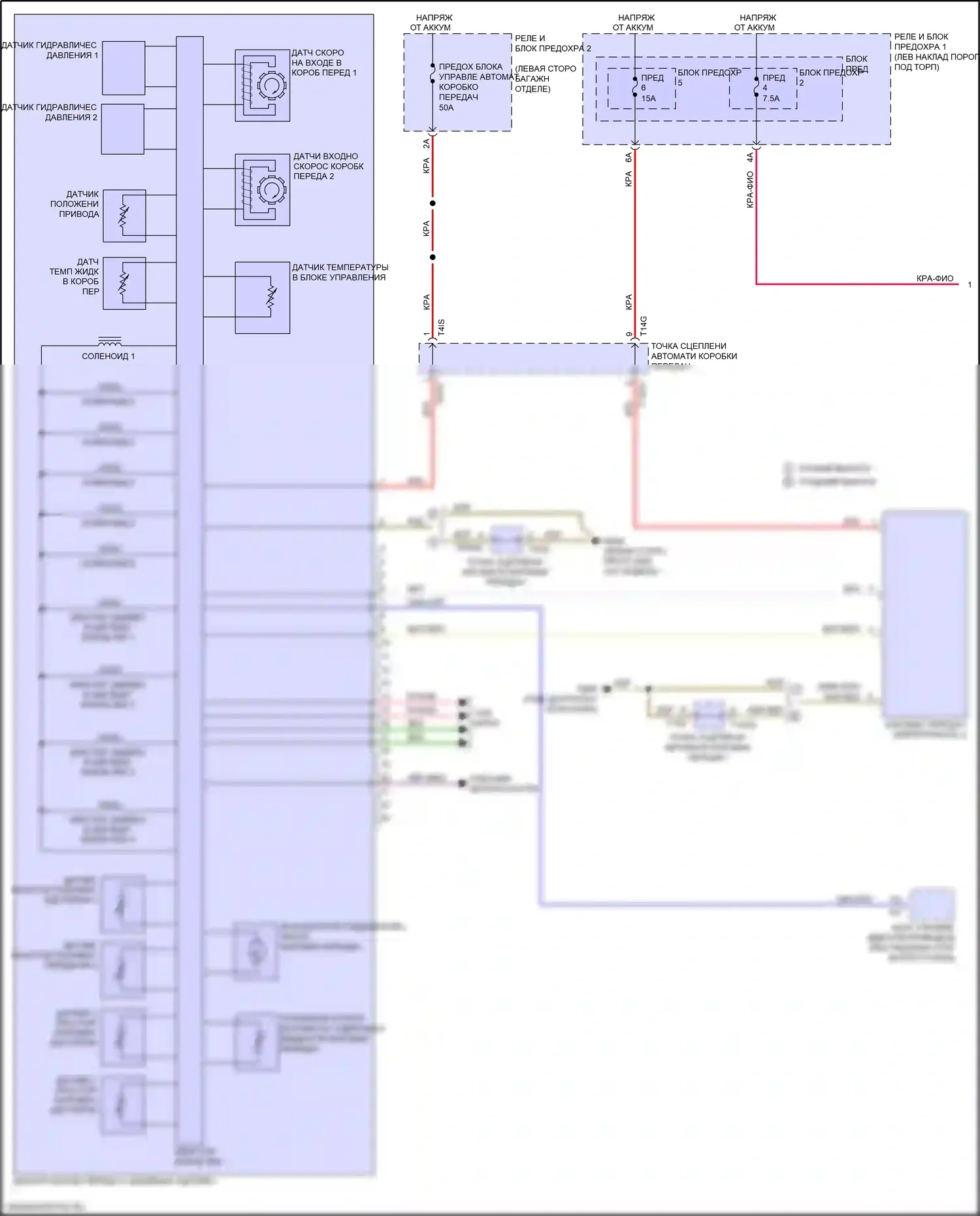 Q5 Sportback Audi FY (2020-2024): Электросхема автоматической коробки передач (1 из 2) 
