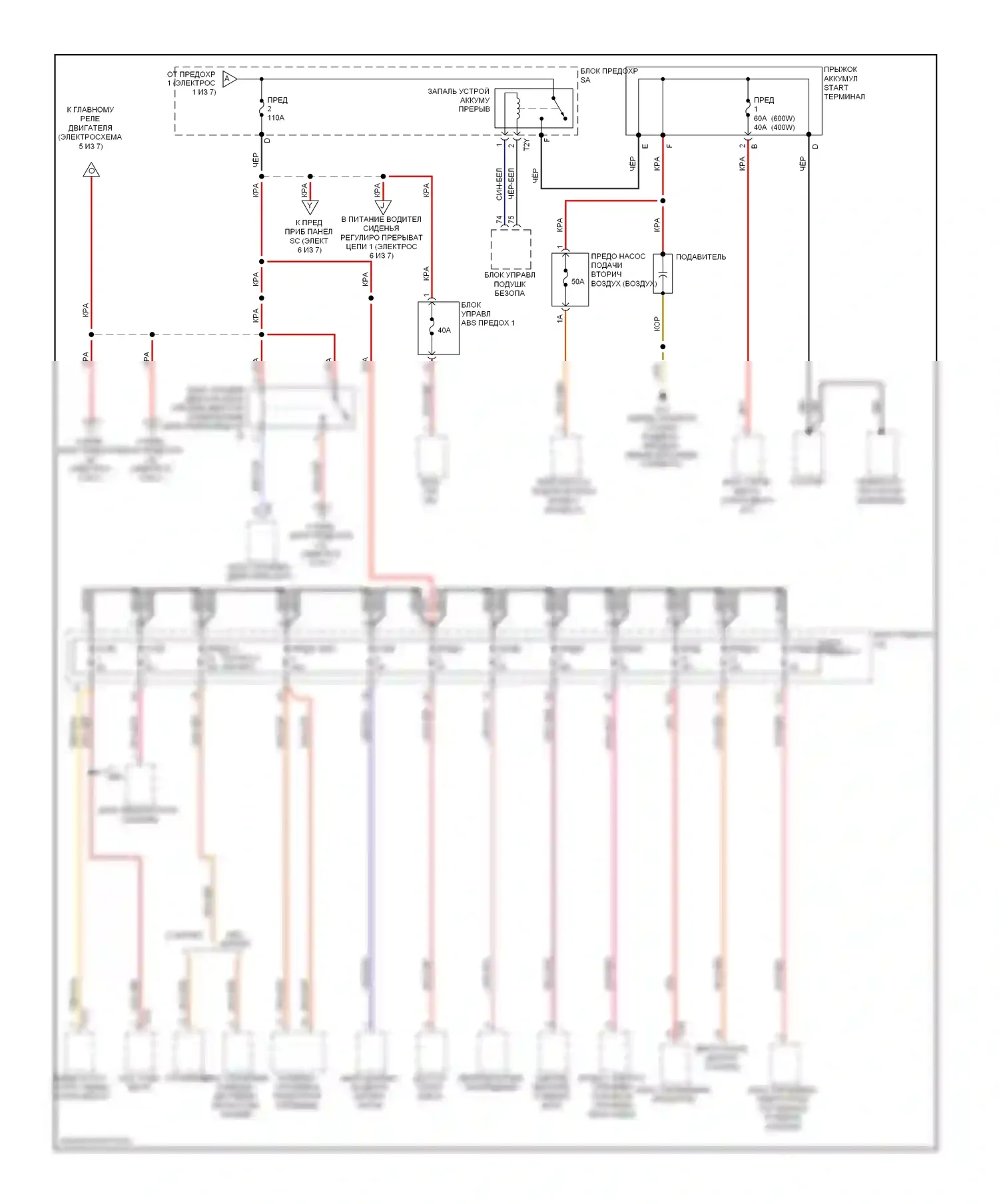 Q5 Audi I (2008-2012): Электросхема блока предохранителей реле (2 из 7) 