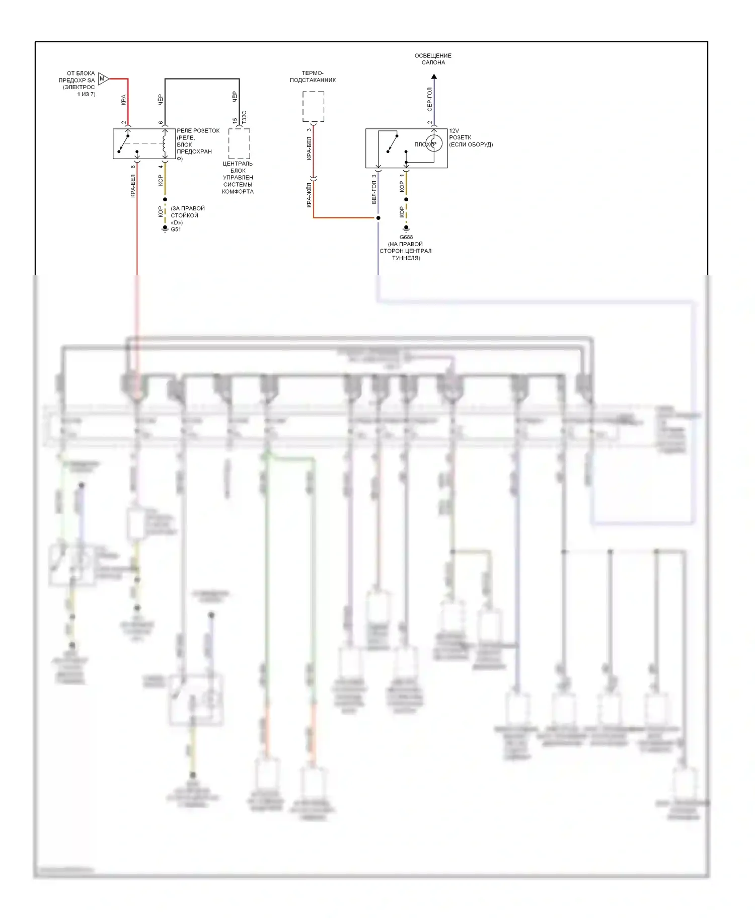Q5 Audi I (2008-2012): Электросхема блока предохранителей реле (4 из 7) 