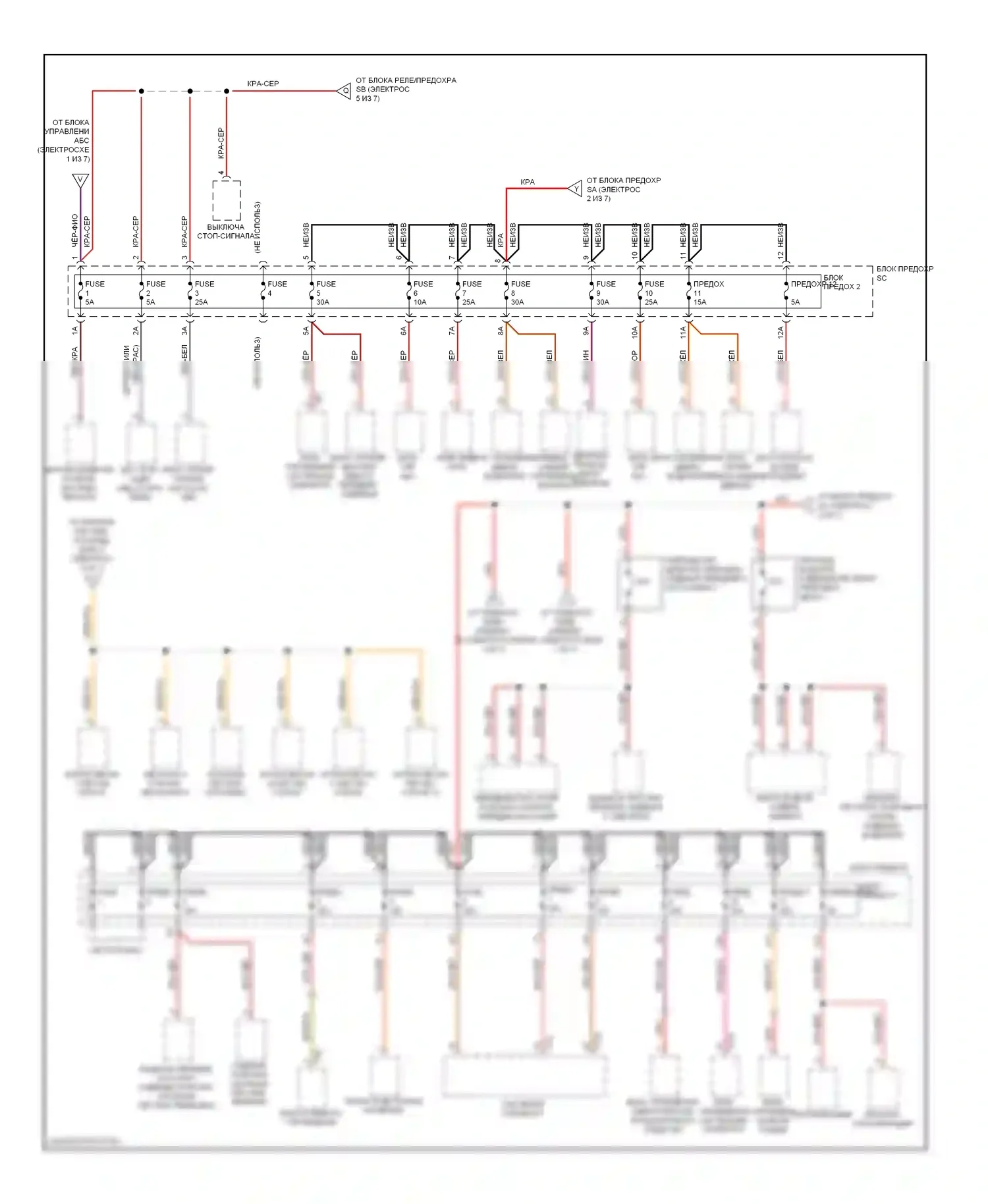 Q5 Audi I (2008-2012): Электросхема блока предохранителей реле (6 из 7) 