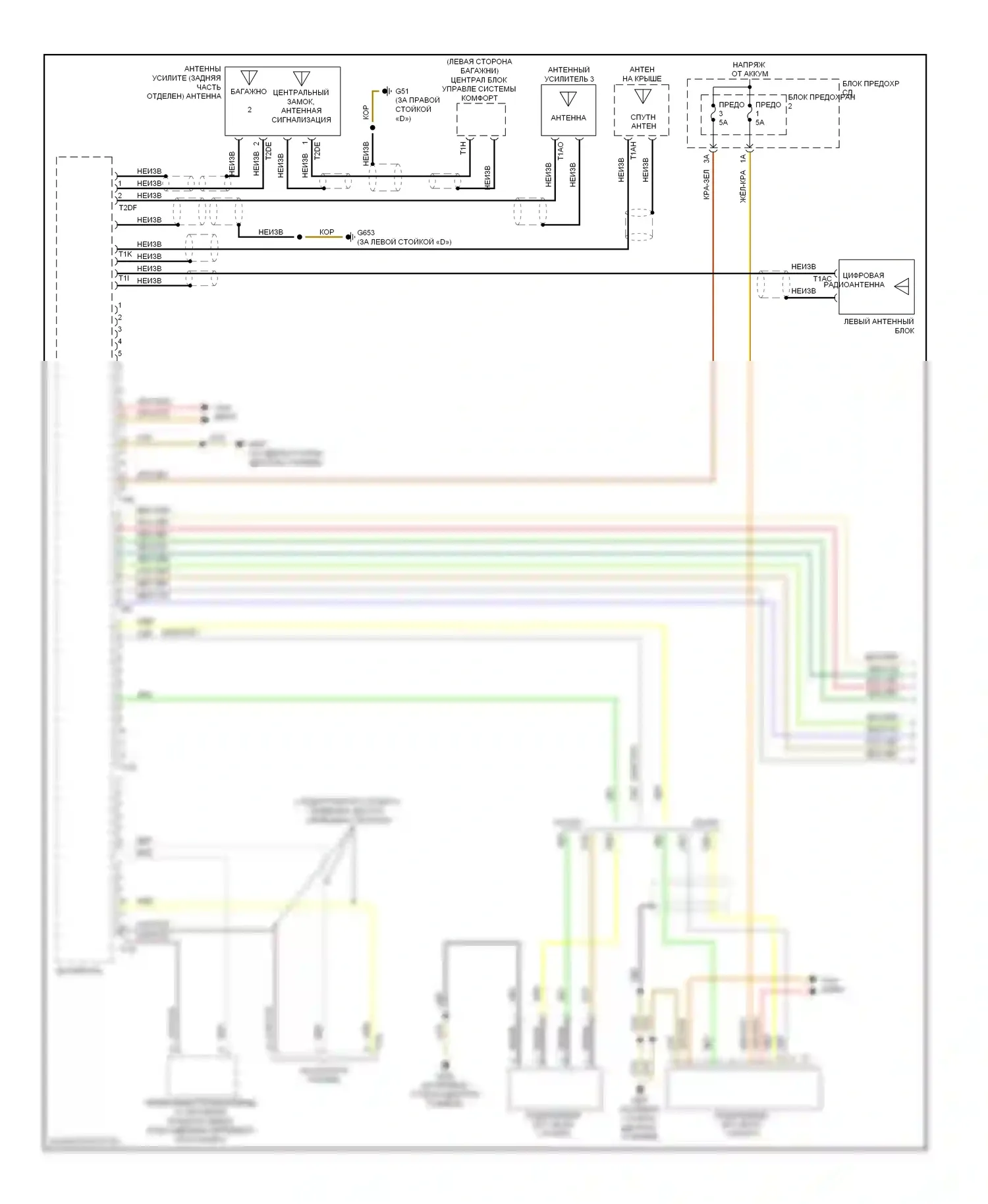 Q5 Audi I (2008-2012): Электросхема радиосистемы, стандартная информационно-развлекательная система (1 из 2) 