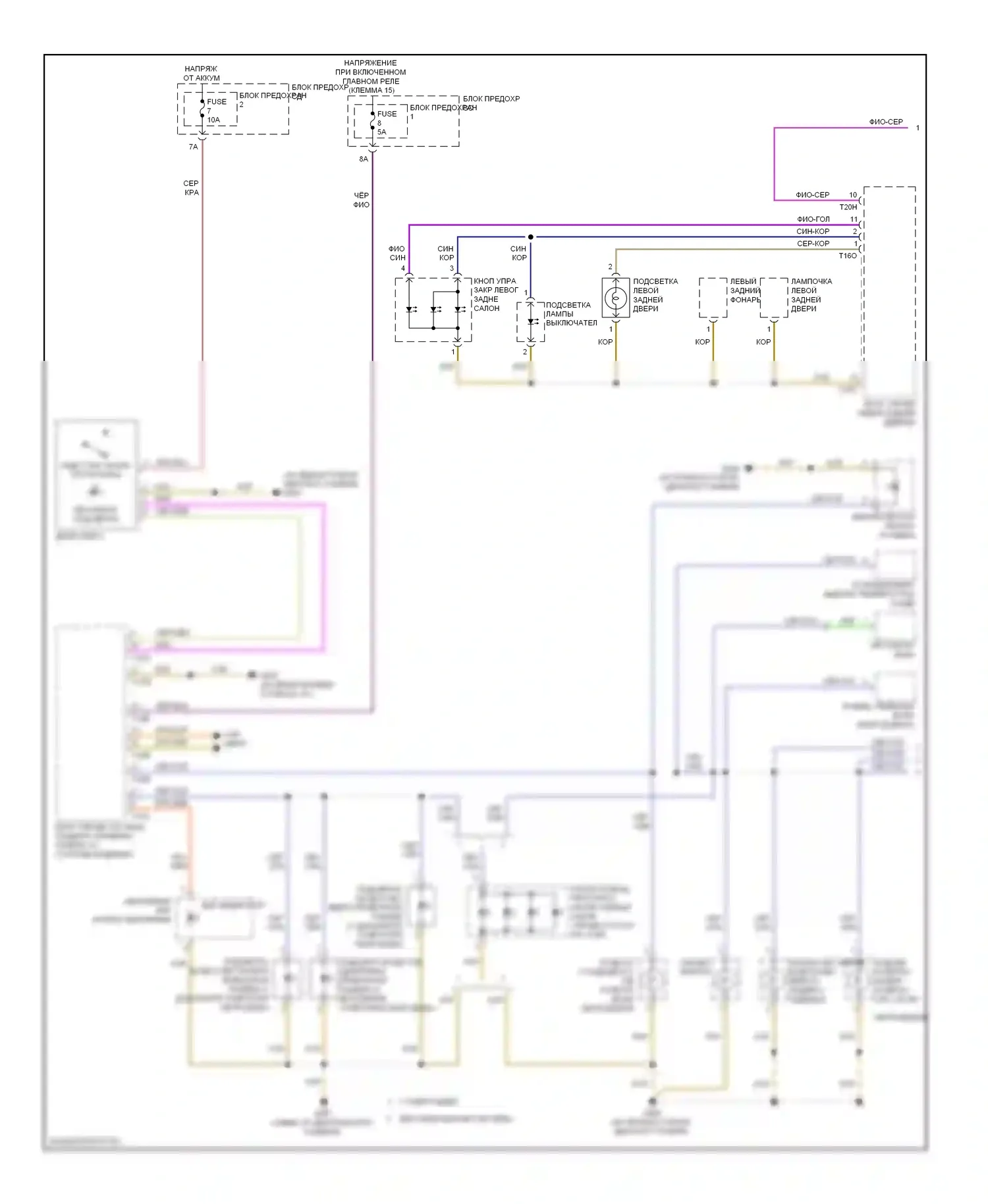 Q5 Audi I (2008-2012): Электросхема подсветки приборной панели (1 из 2) 