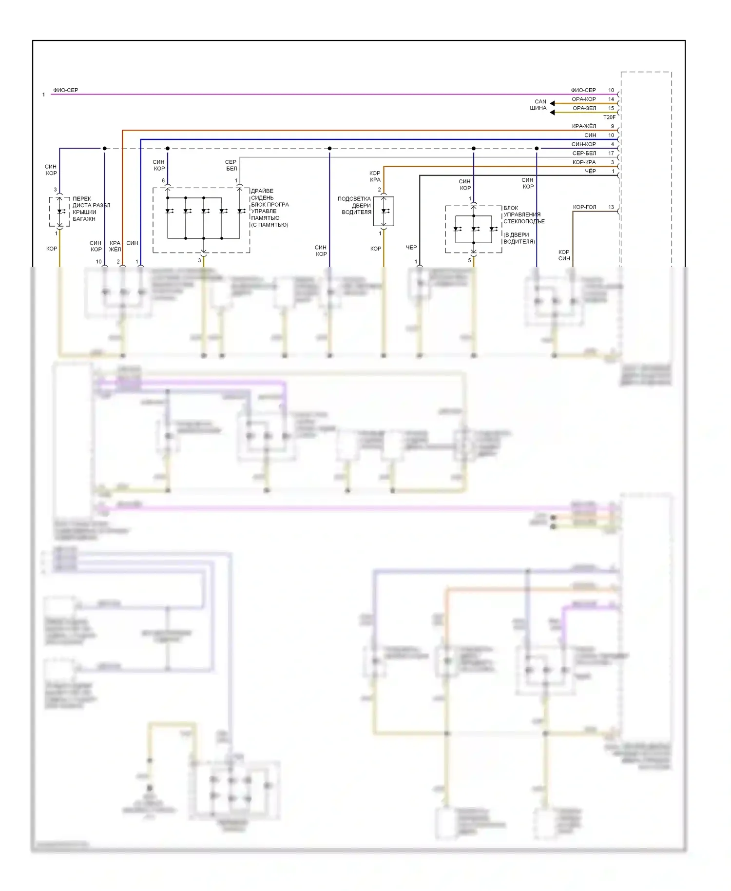 Q5 Audi I (2008-2012): Электросхема подсветки приборной панели (2 из 2) 
