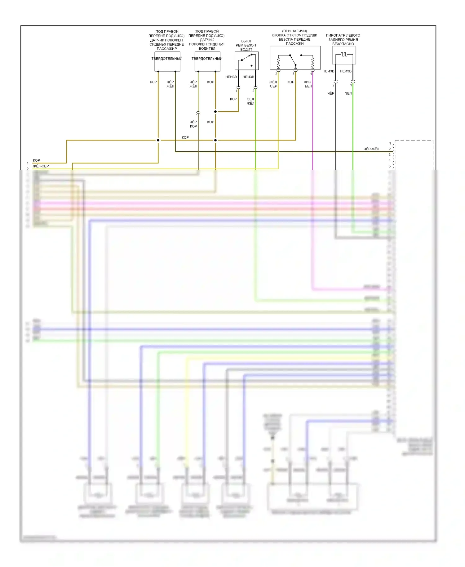 Q5 Audi I (2008-2012): Электросхема подушек безопасности (3 из 3) 