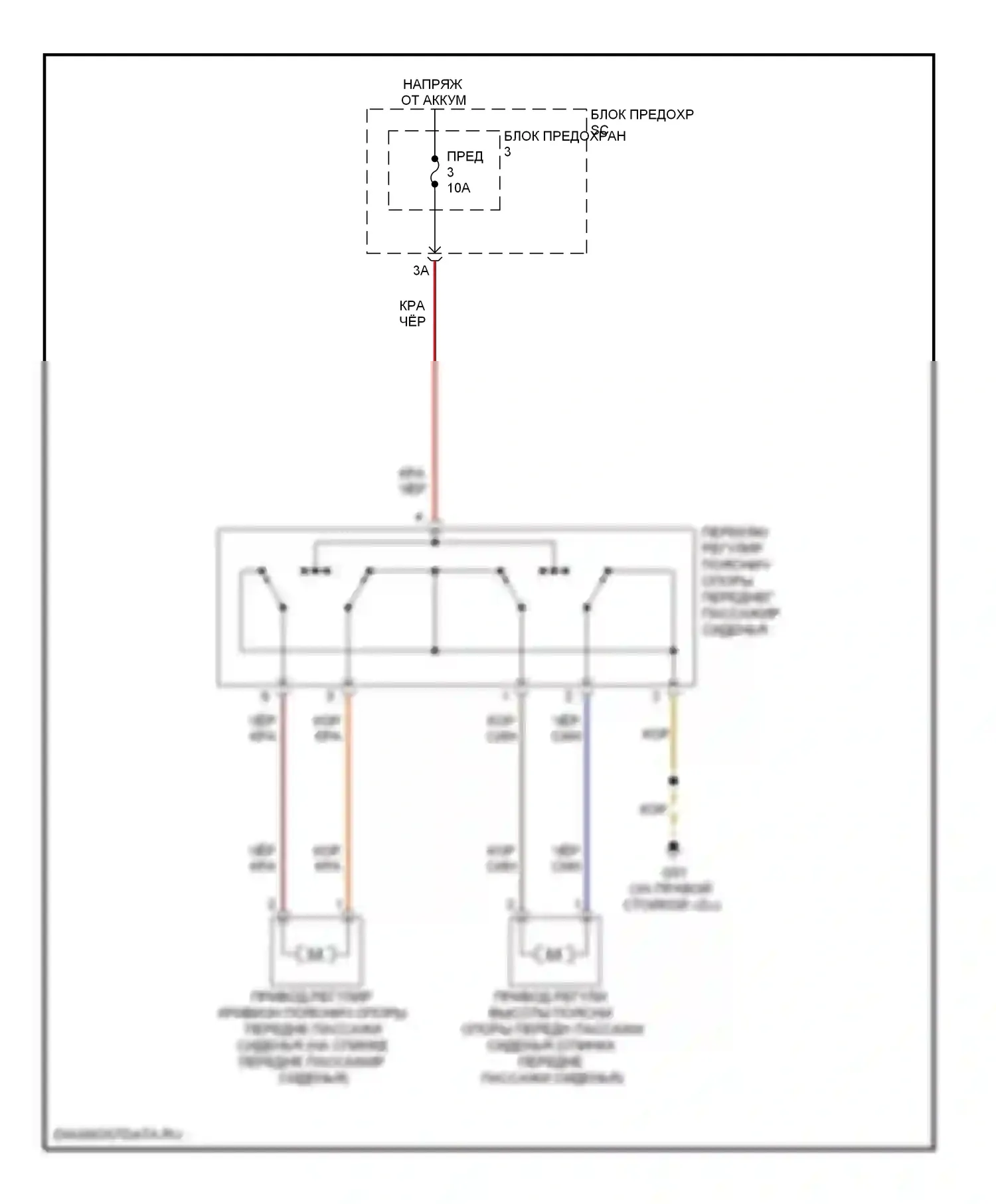 Q5 Audi I (2008-2012): Поясничная электросхема пассажира 