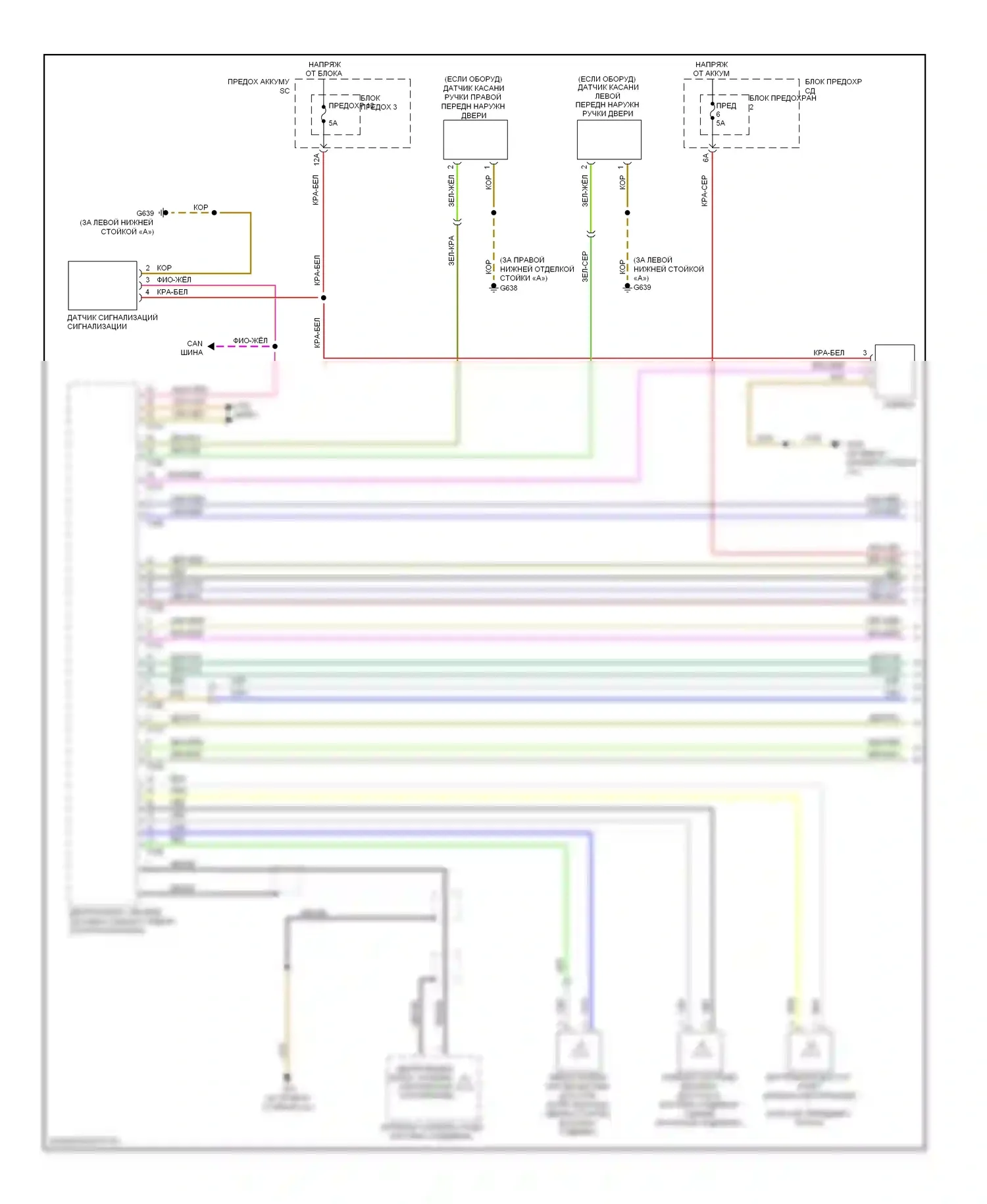 Q5 Audi I (2008-2012): Сигнализации электросхема (1 из 2) 