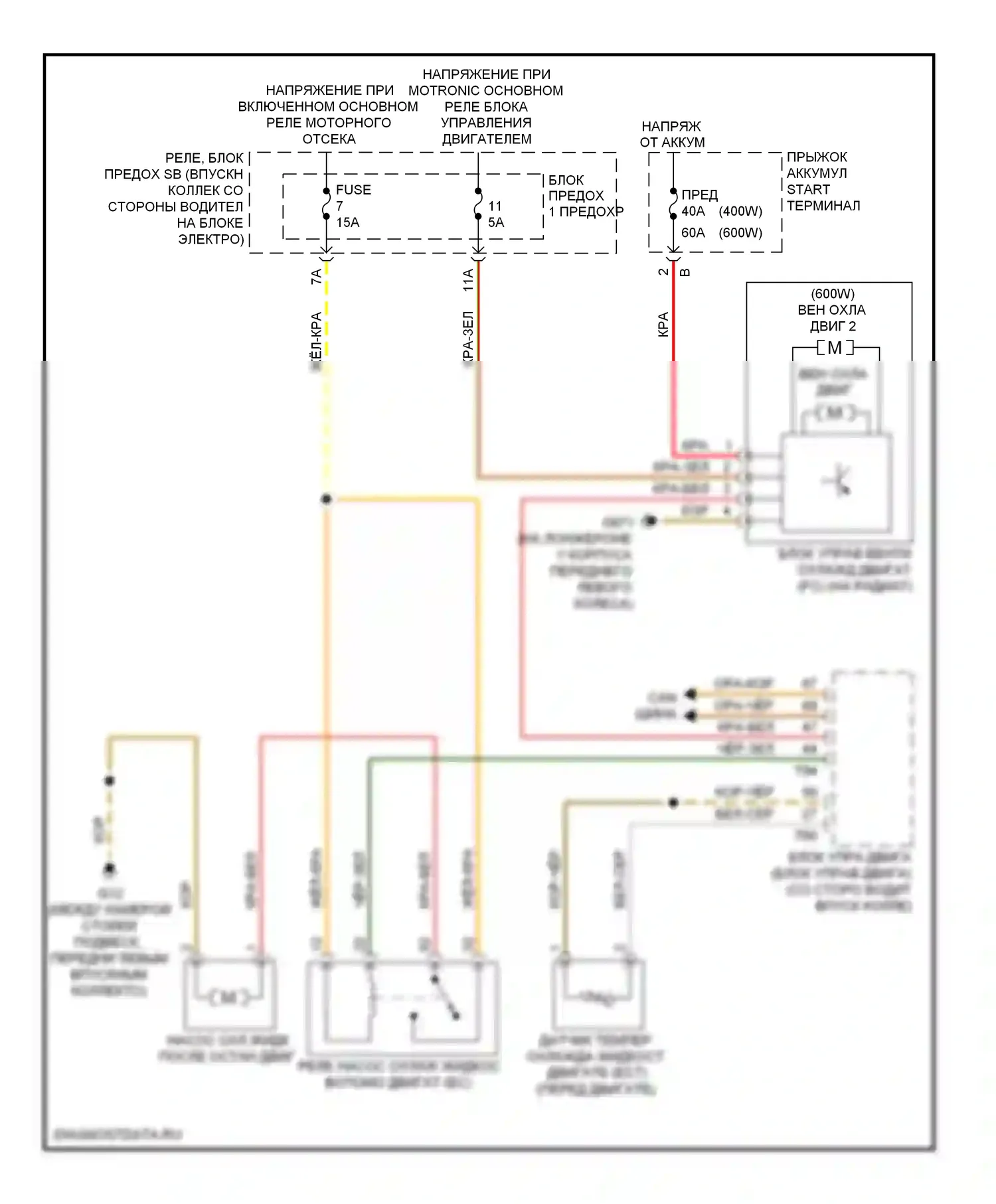 Q5 Audi I (2008-2012): Электросхема вентилятора охлаждения 